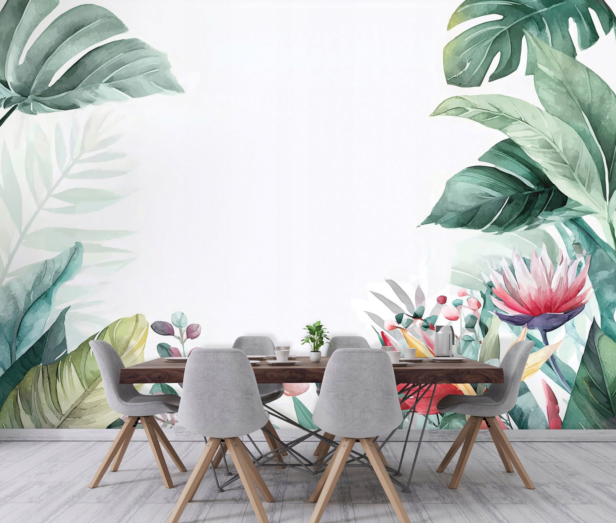 Fototapete Blätter Dschungel Grün Blumen, Für Wohnzimmer Und Schlafzimmer, 300 X 210 Cm – Komplettset Inkl. Kleister & Anleitung