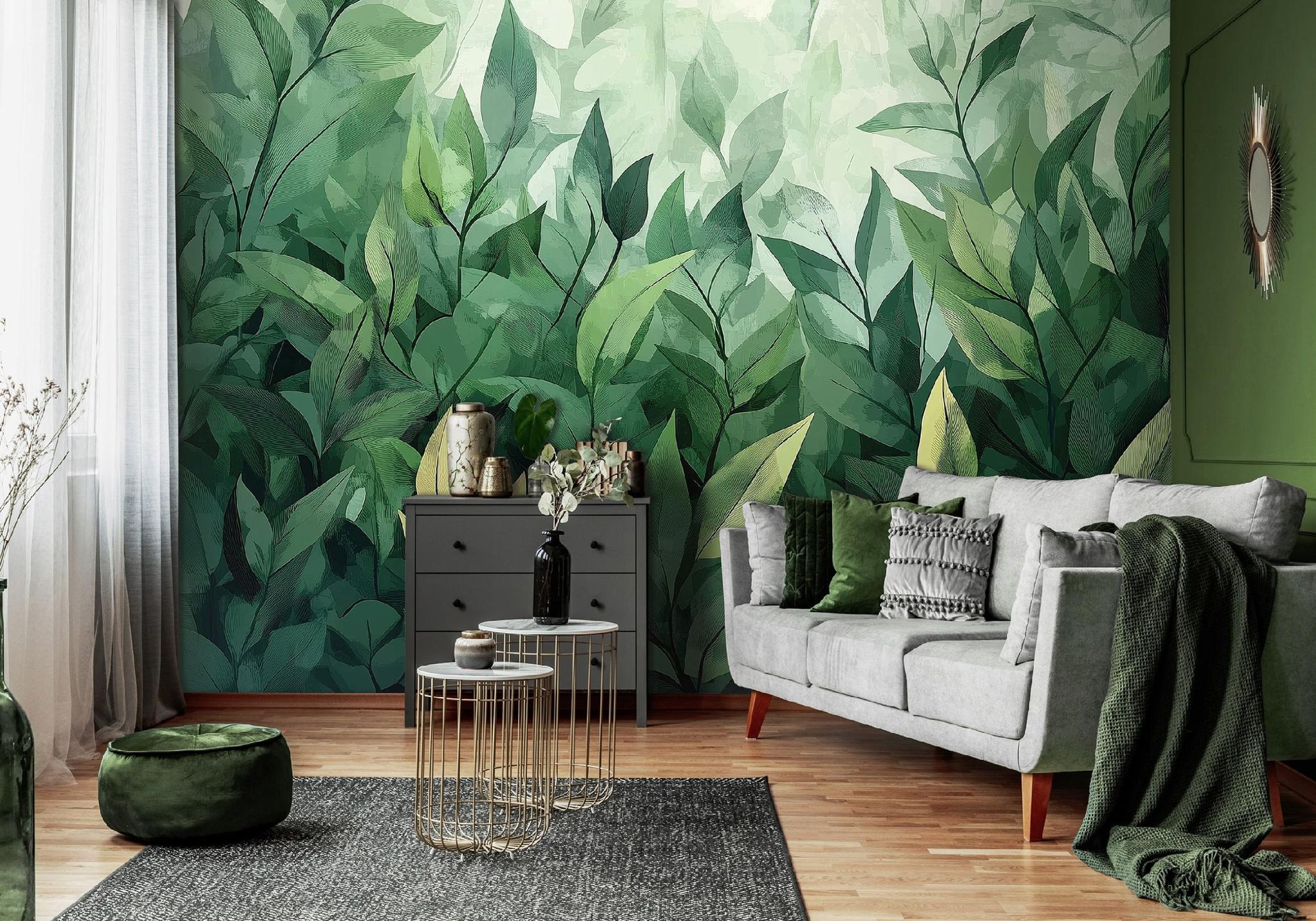 Fototapete Blätter Grün Natur, Für Wohnzimmer Und Schlafzimmer, 400 X 280 Cm – Komplettset Inkl. Kleister & Anleitung