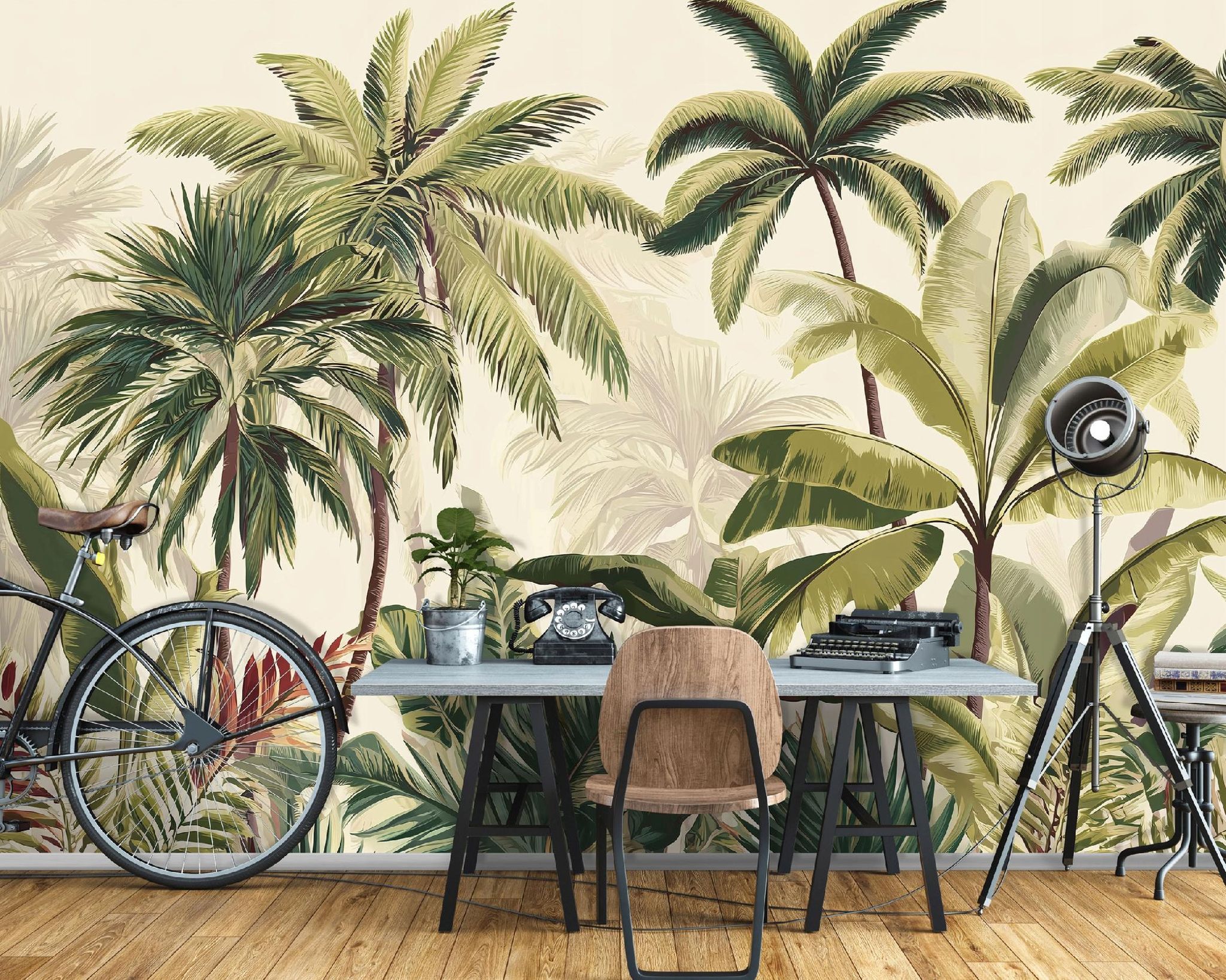Fototapete Blätter Palmen Dschungel Grün, Für Wohnzimmer Und Schlafzimmer, 200 X 140 Cm – Komplettset Inkl. Kleister & Anleitung