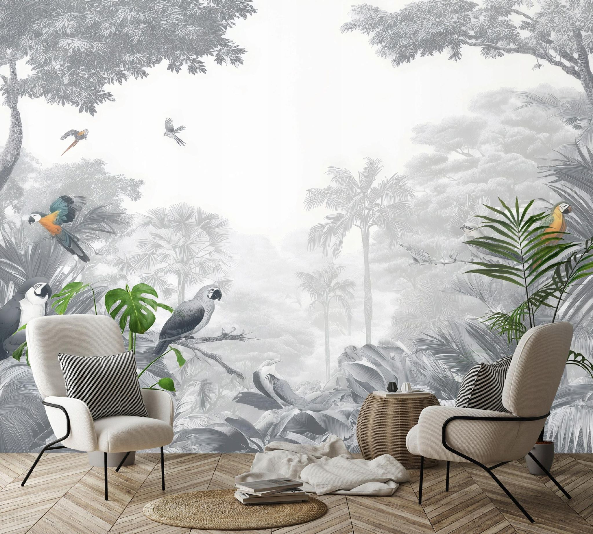 Fototapete Dschungel Vögel Wald Papageien, Für Wohnzimmer Und Schlafzimmer, 300 X 210 Cm – Komplettset Inkl. Kleister & Anleitung