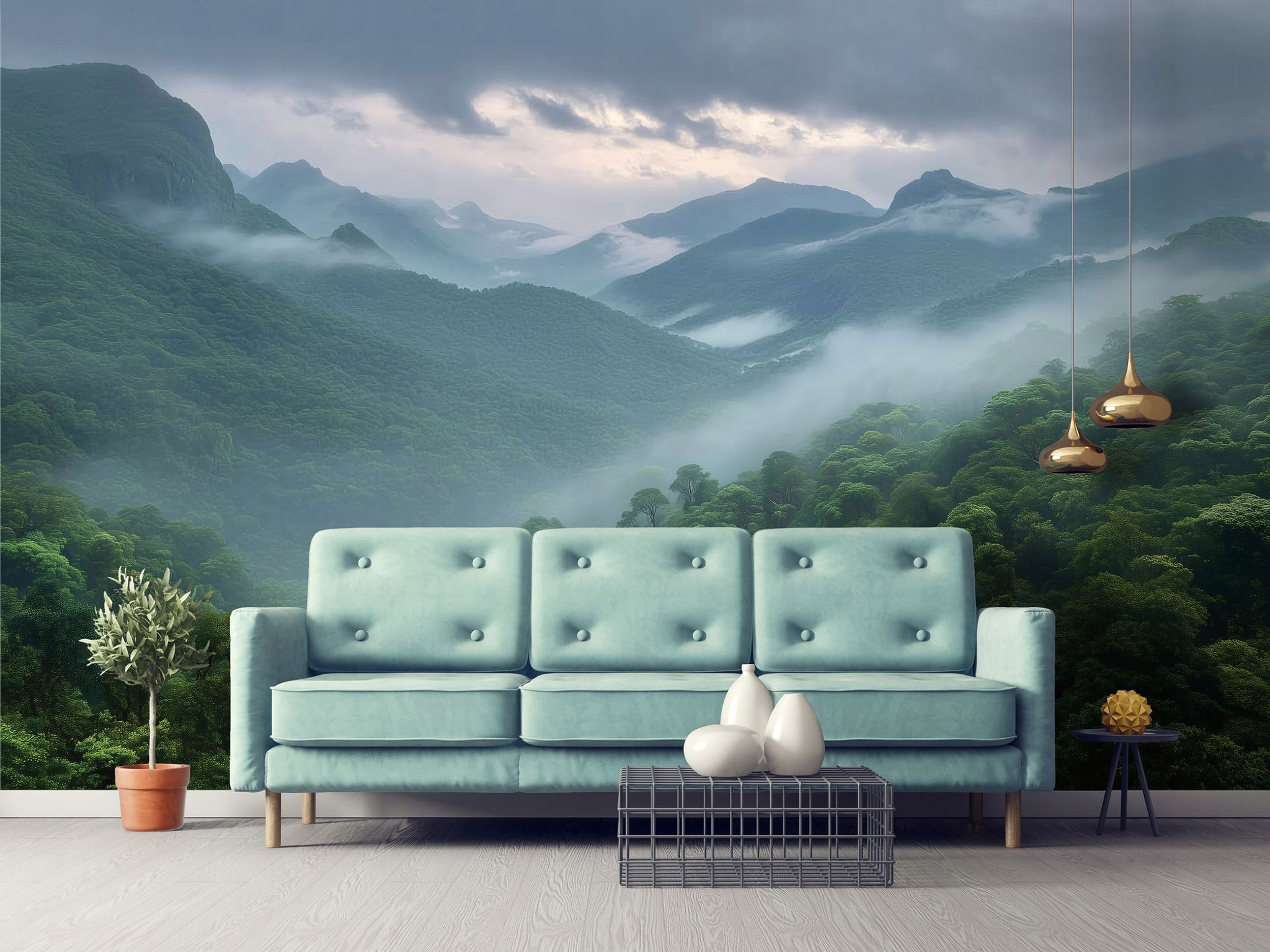 Fototapete Wald Berge Nebel Natur, Für Wohnzimmer Und Schlafzimmer, 400 X 280 Cm – Komplettset Inkl. Kleister & Anleitung