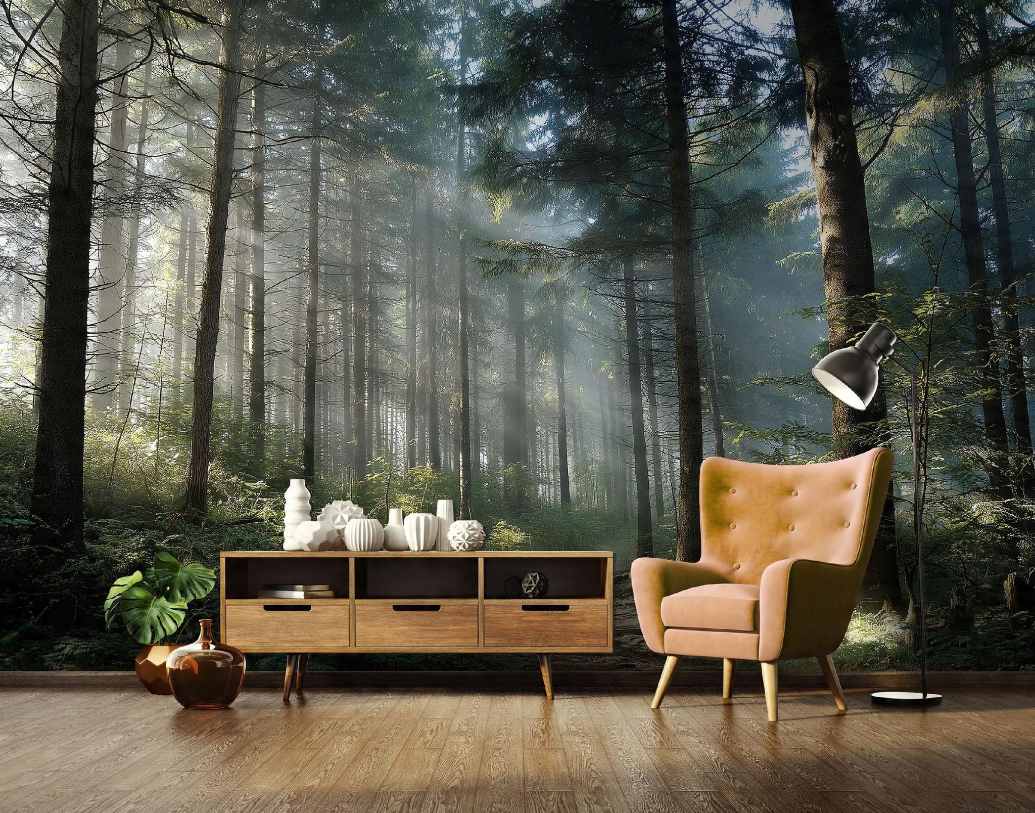 Fototapete Wald Bäume Natur Landschaft 3d-optik, Für Wohnzimmer Und Schlafzimmer, 250 X 175 Cm – Komplettset Inkl. Kleister & Anleitung