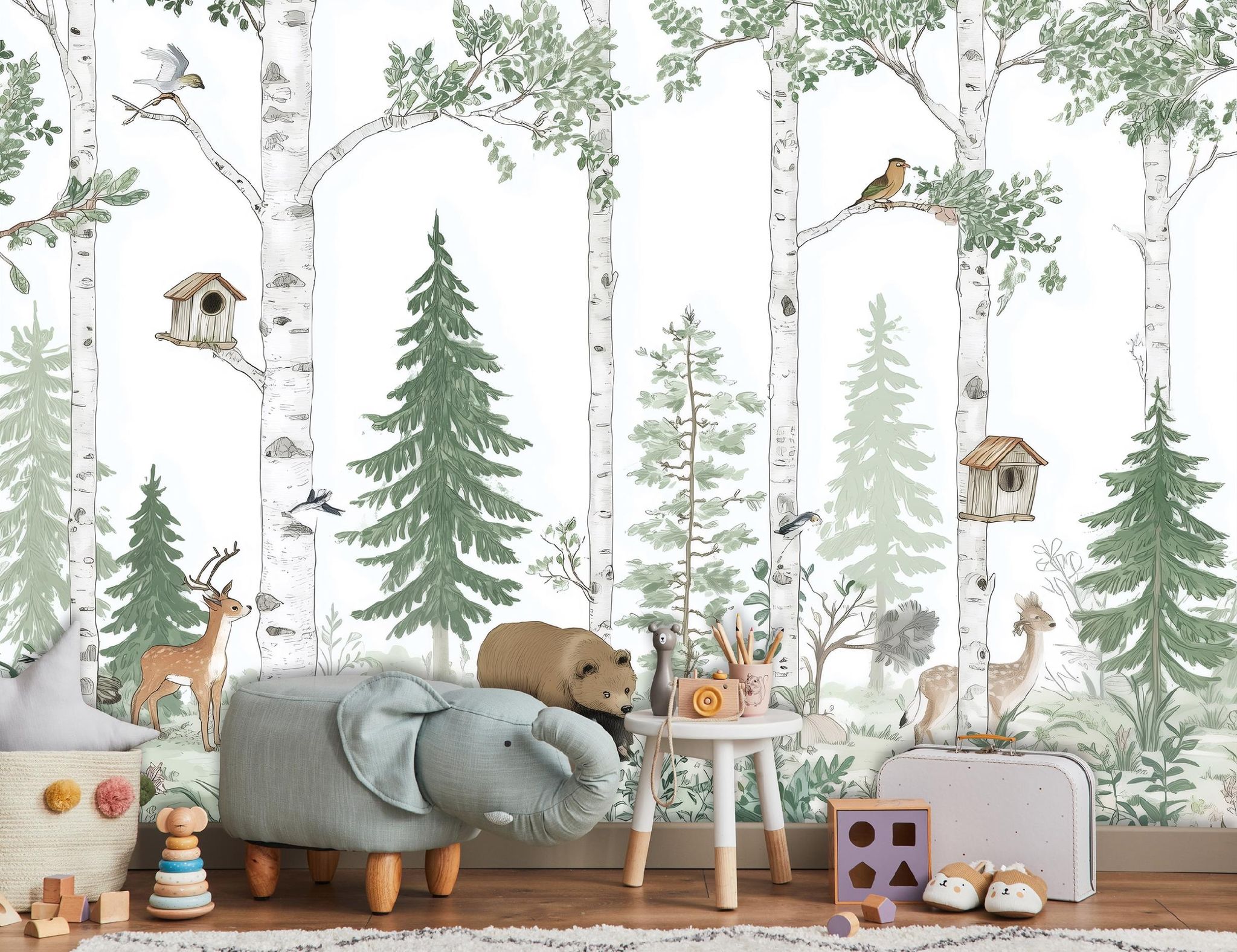 Fototapete Wald Tiere Bäume, Für Kinderzimmer, 150 X 105 Cm – Komplettset Inkl. Kleister & Anleitung