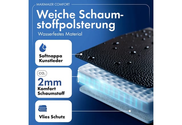 Walser - Passform Sitzbezug aus Kunstleder kompatibel mit vw Crafter, Mercedes Sprinter, Einzelsitz Armlehne innen & Doppelbank klappbar
