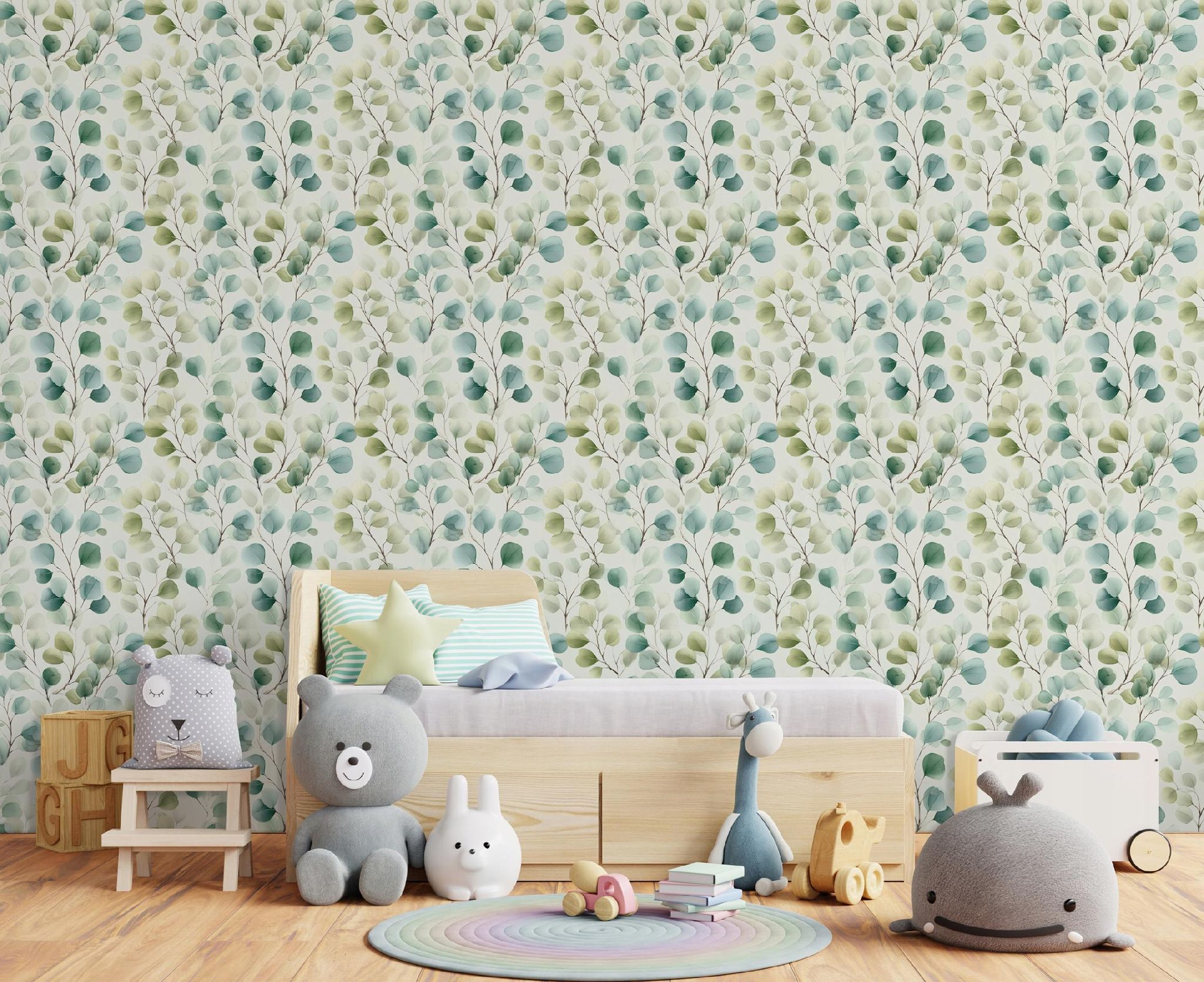 Wallarena Vliestapete Blätter Abstrakt Aquarell Für Wohnzimmer Und Schlafzimmer, 10 M X 50 Cm – Inkl. Kleister & Anleitung