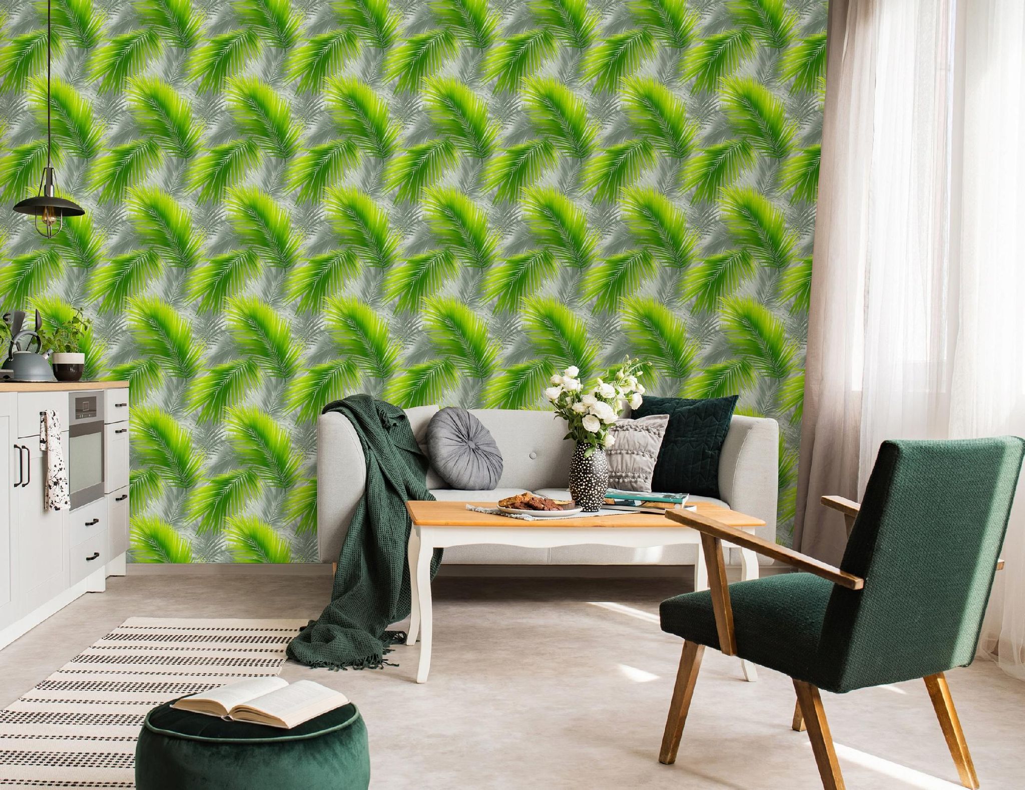 Wallarena Vliestapete Grüne Blätter Tropisch Für Wohnzimmer Und Schlafzimmer, 10 M X 50 Cm – Inkl. Kleister & Anleitung
