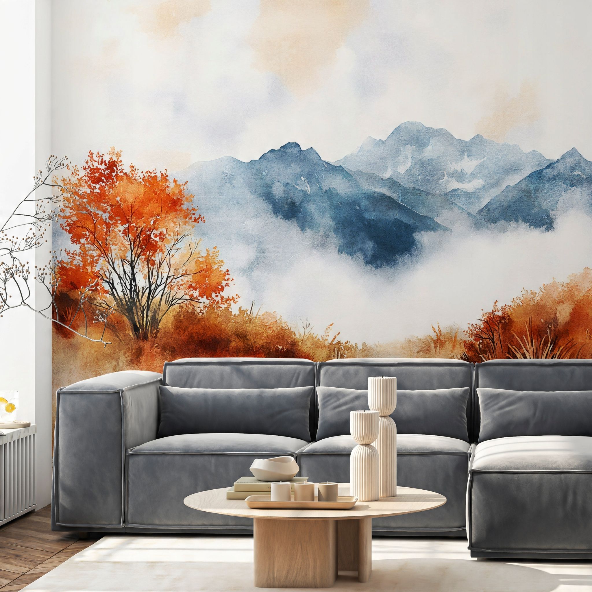 Fototapete Berge Natur Landschaft Pop Art Kunst, Für Wohnzimmer Und Schlafzimmer, 200 X 140 Cm – Komplettset Inkl. Kleister & Anleitung
