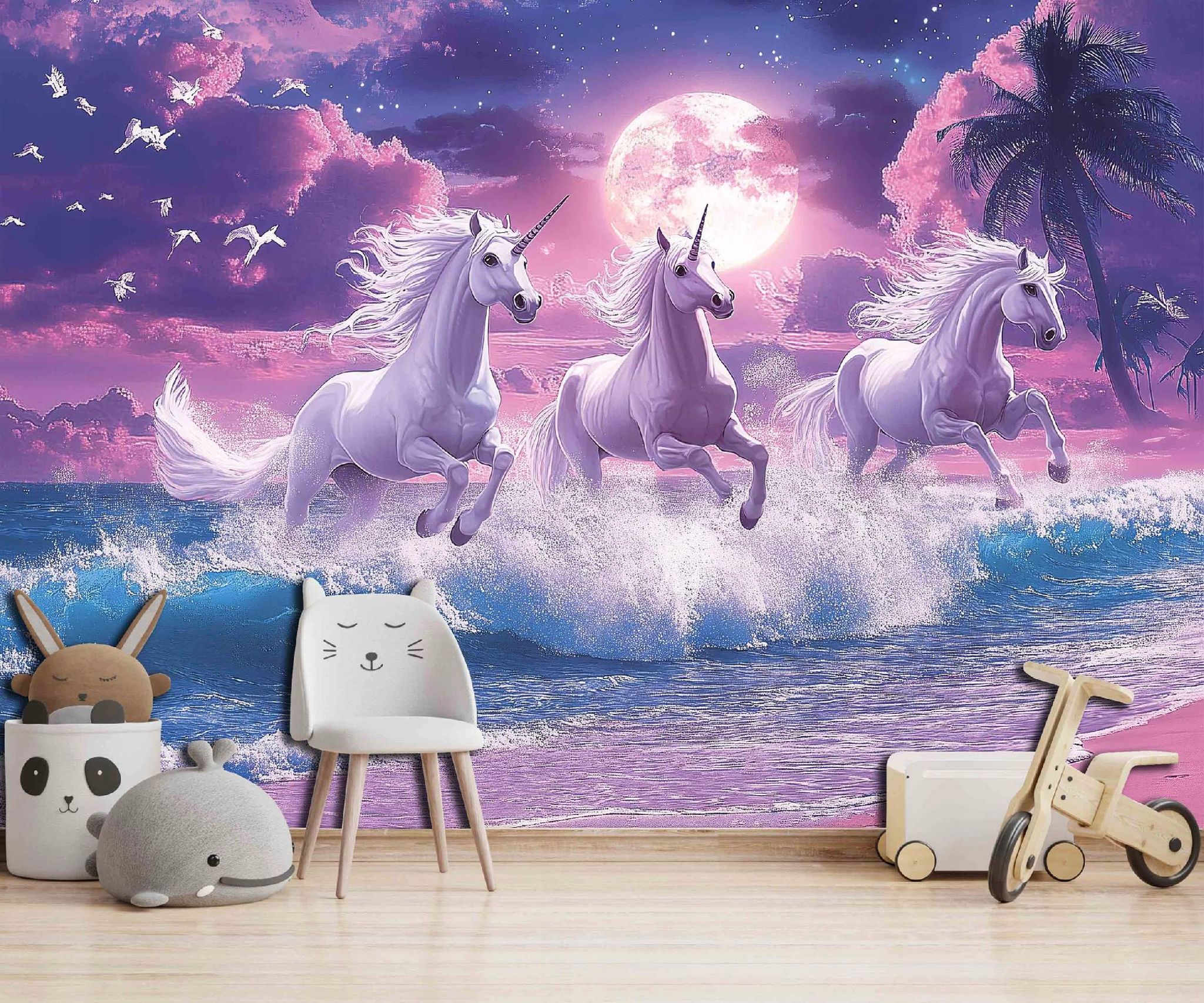 Fototapete Einhorn Pferd Strand, Für Kinderzimmer, 350 X 250 Cm – Komplettset Inkl. Kleister & Anleitung