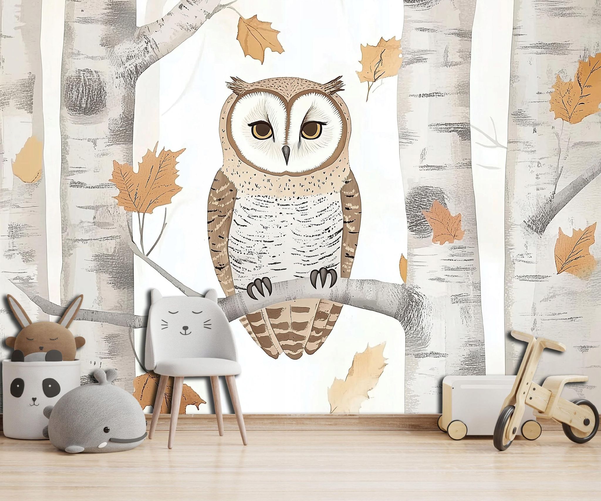 Fototapete Eule Bäume Wald, Für Kinderzimmer, 300 X 210 Cm – Komplettset Inkl. Kleister & Anleitung