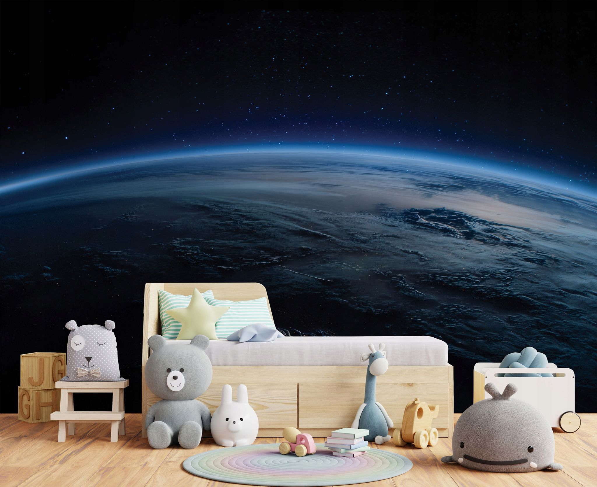 Fototapete Erde Weltraum Planet, Für Kinderzimmer, 300 X 210 Cm – Komplettset Inkl. Kleister & Anleitung