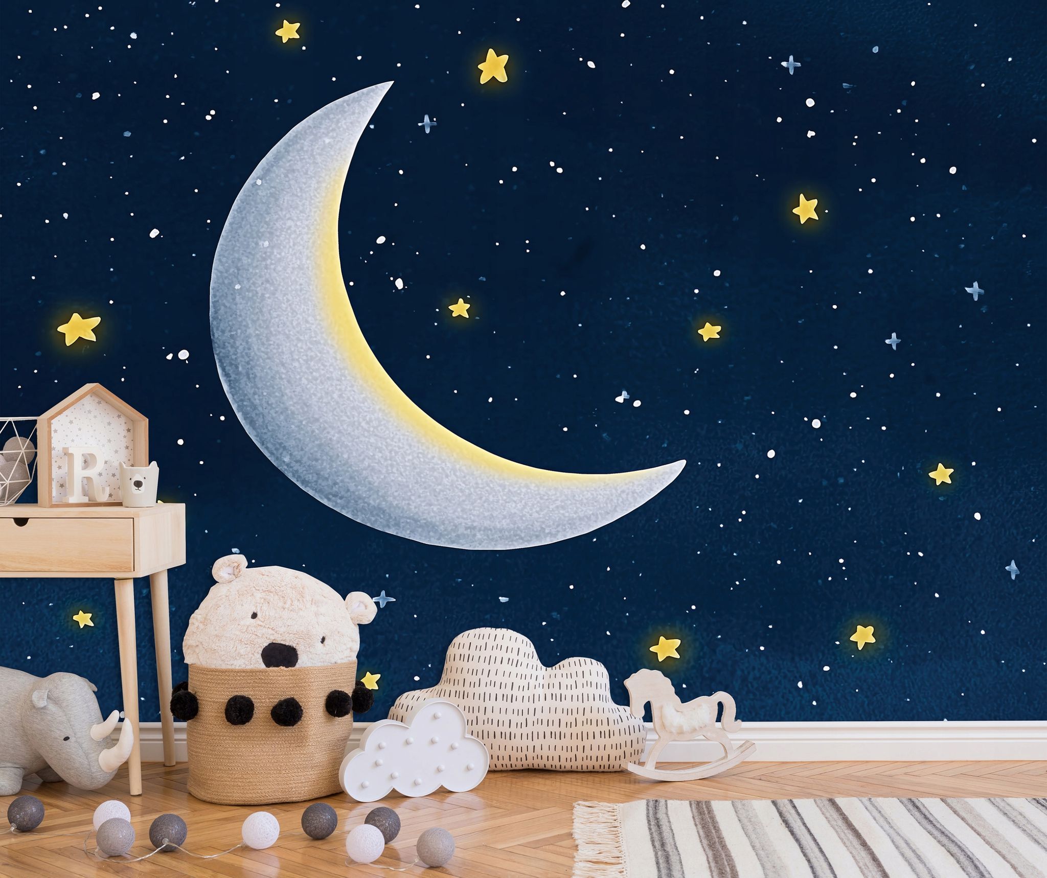 Fototapete Himmel Mond Sterne, Für Kinderzimmer, 250 X 175 Cm – Komplettset Inkl. Kleister & Anleitung
