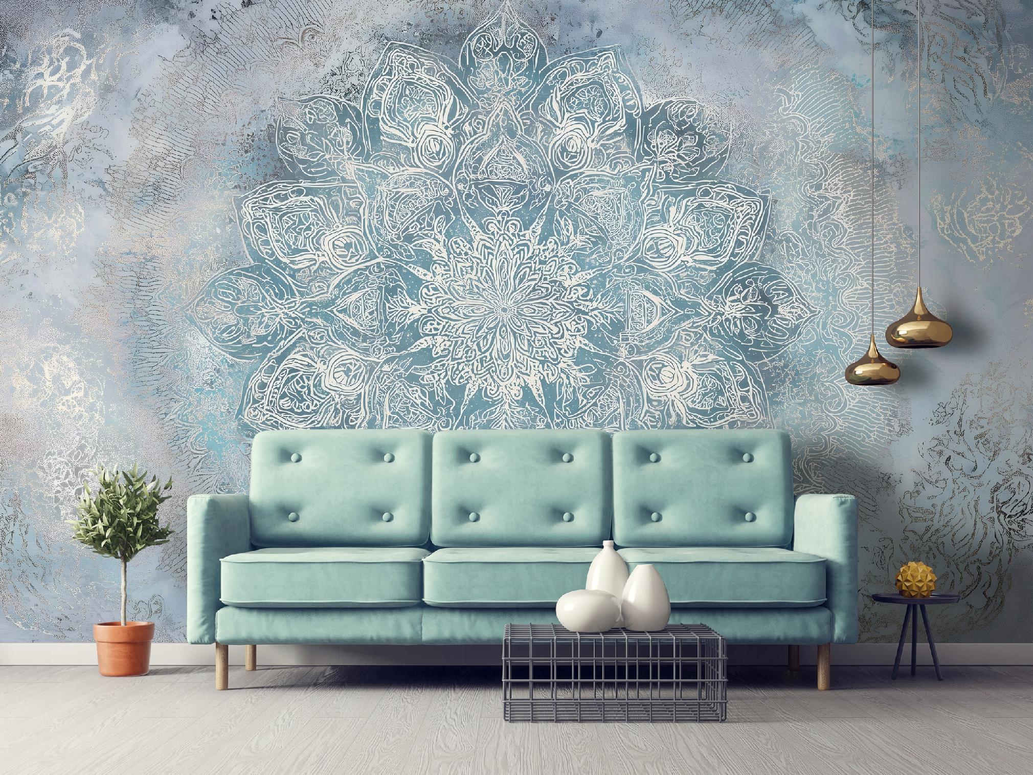 Fototapete Mandala Beton Abstrakt Loft, Für Wohnzimmer Und Schlafzimmer, 250 X 175 Cm – Komplettset Inkl. Kleister & Anleitung