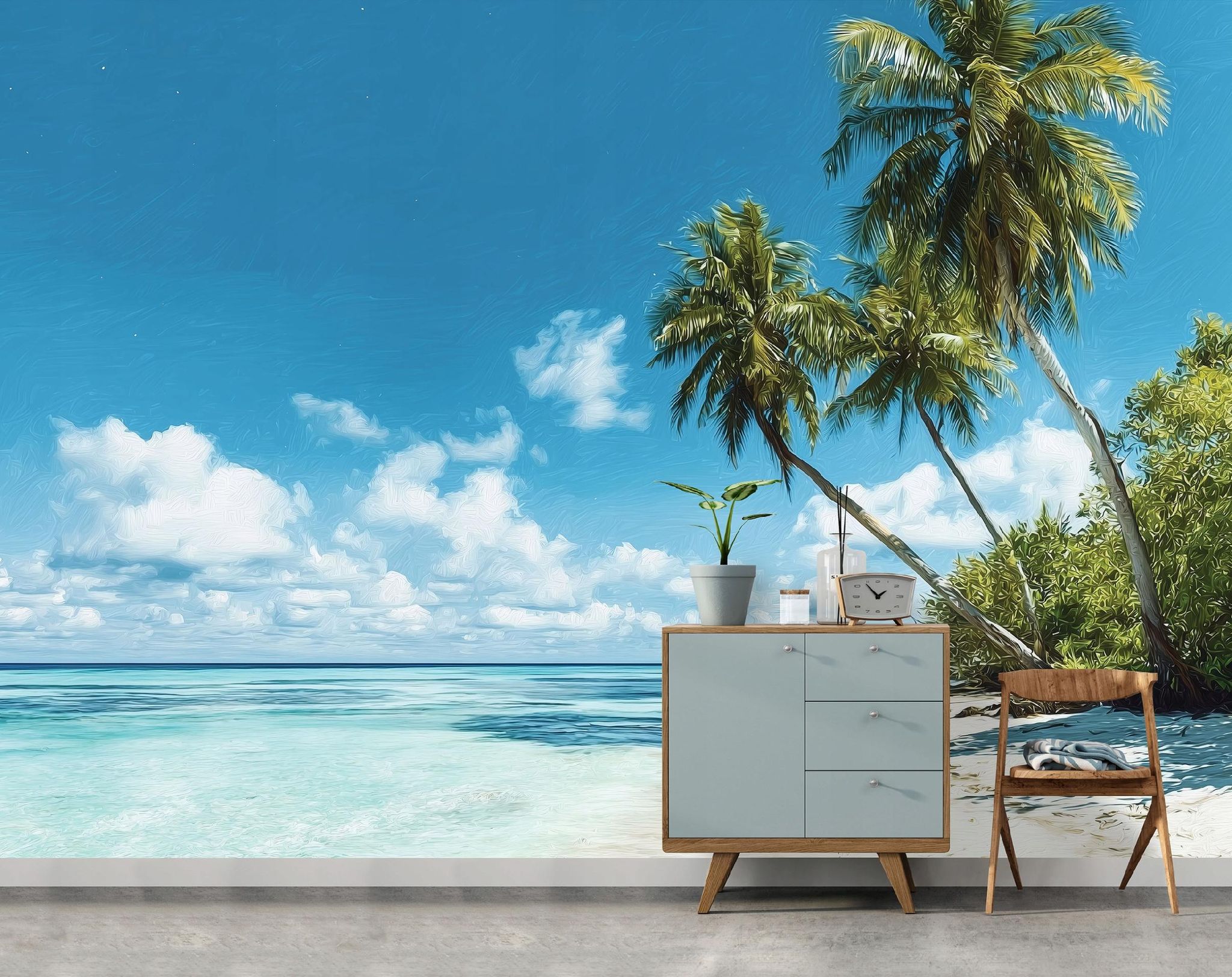 Fototapete Strand Meer Palmen Landschaft, Für Wohnzimmer Und Schlafzimmer, 150 X 105 Cm – Komplettset Inkl. Kleister & Anleitung