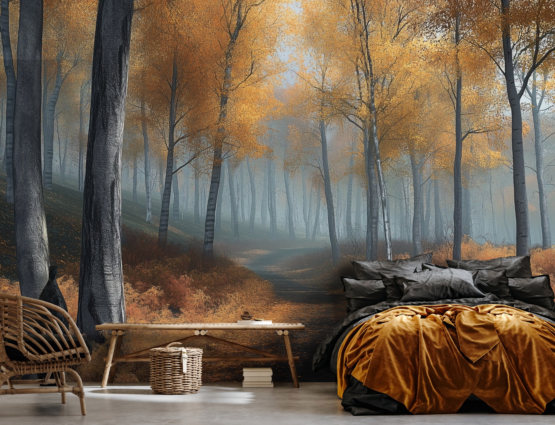 Fototapete Wald Bäume Natur 3d-optik, Für Wohnzimmer Und Schlafzimmer, 350 X 250 Cm – Komplettset Inkl. Kleister & Anleitung