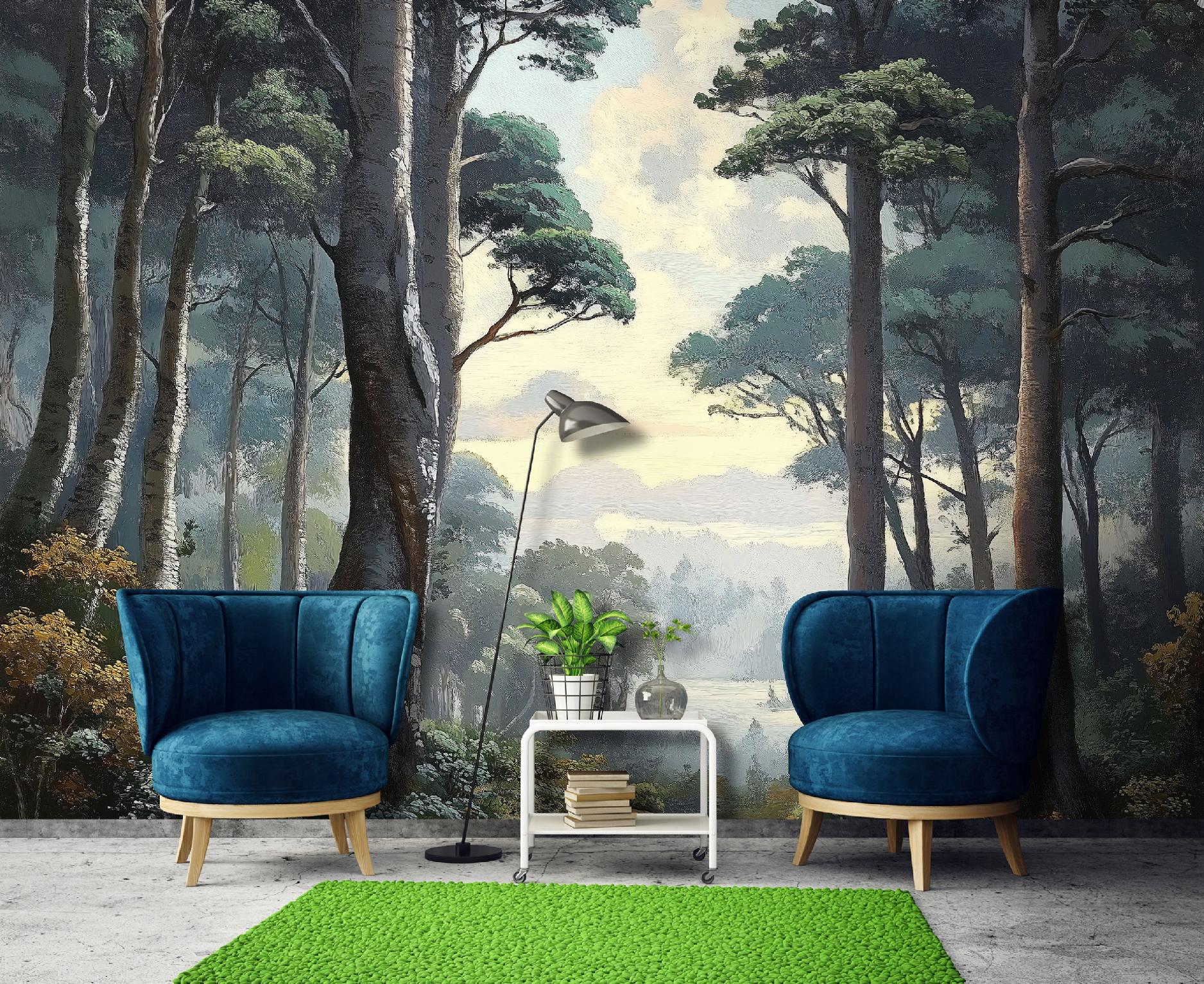 Fototapete Wald Bäume Natur Landschaft 3d-optik, Für Wohnzimmer Und Schlafzimmer, 400 X 280 Cm – Komplettset Inkl. Kleister & Anleitung