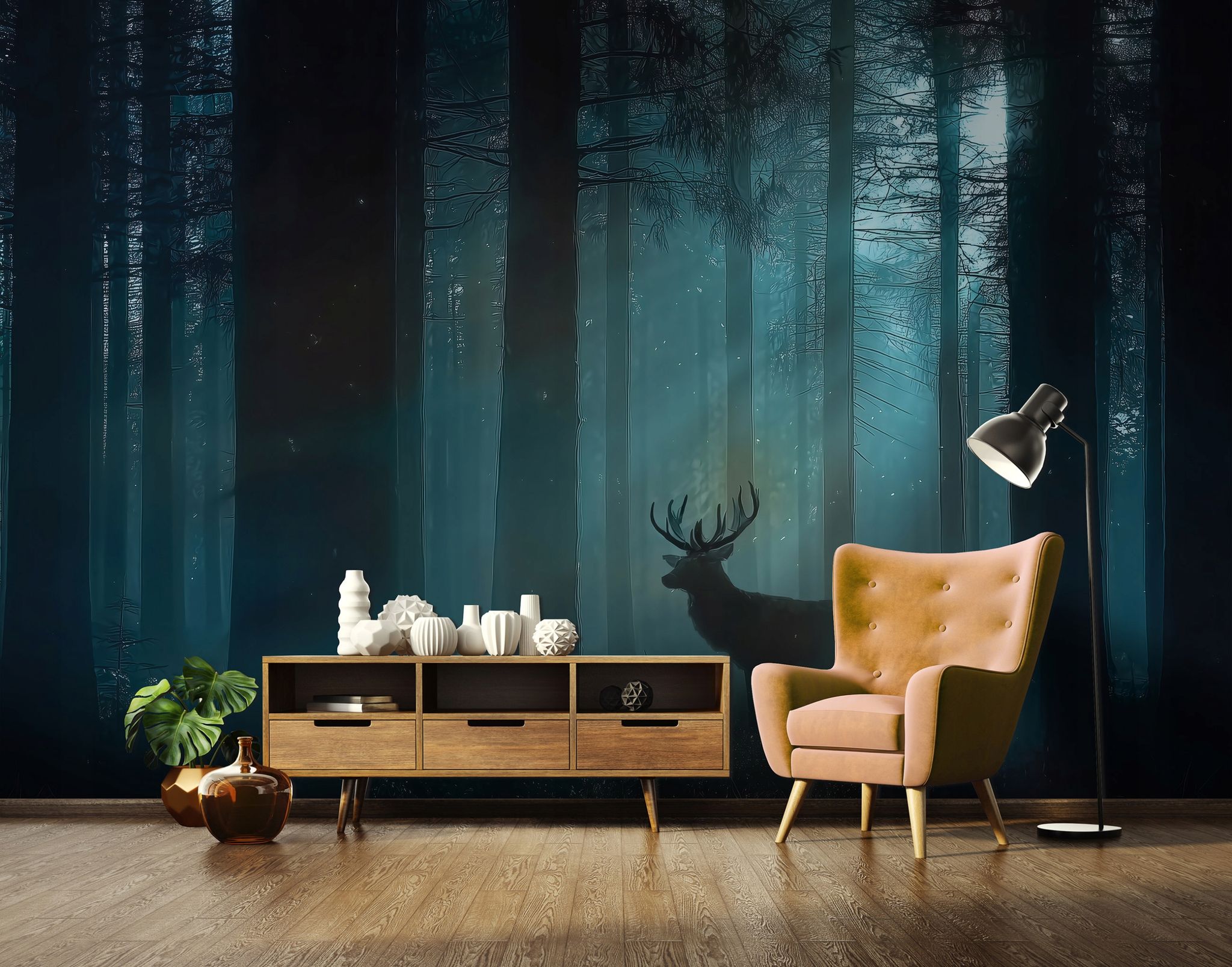 Fototapete Wald Hirsch Tiere Natur, Für Wohnzimmer Und Schlafzimmer, 400 X 280 Cm – Komplettset Inkl. Kleister & Anleitung
