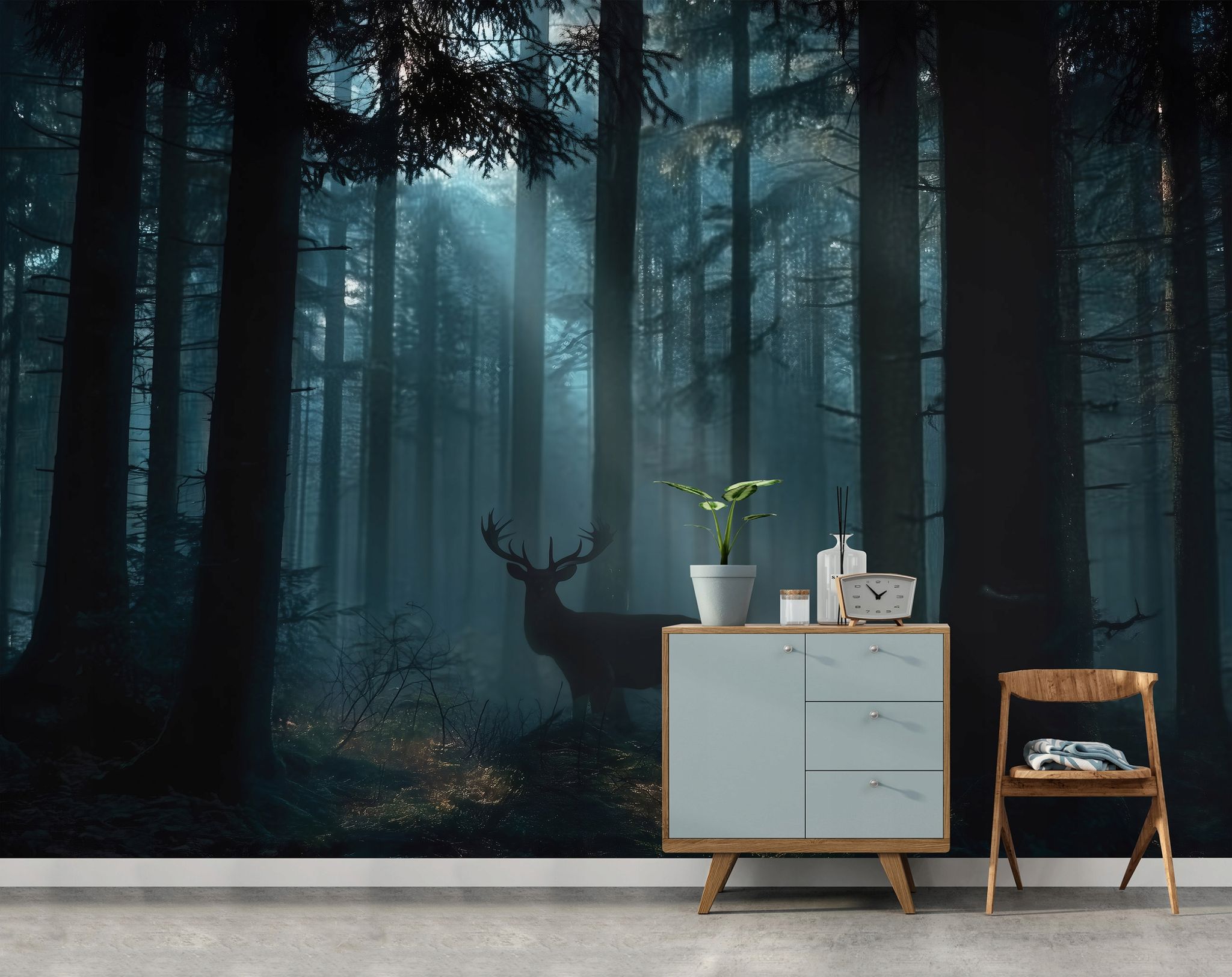 Fototapete Wald Hirsch Tiere, Für Wohnzimmer Und Schlafzimmer, 150 X 105 Cm – Komplettset Inkl. Kleister & Anleitung