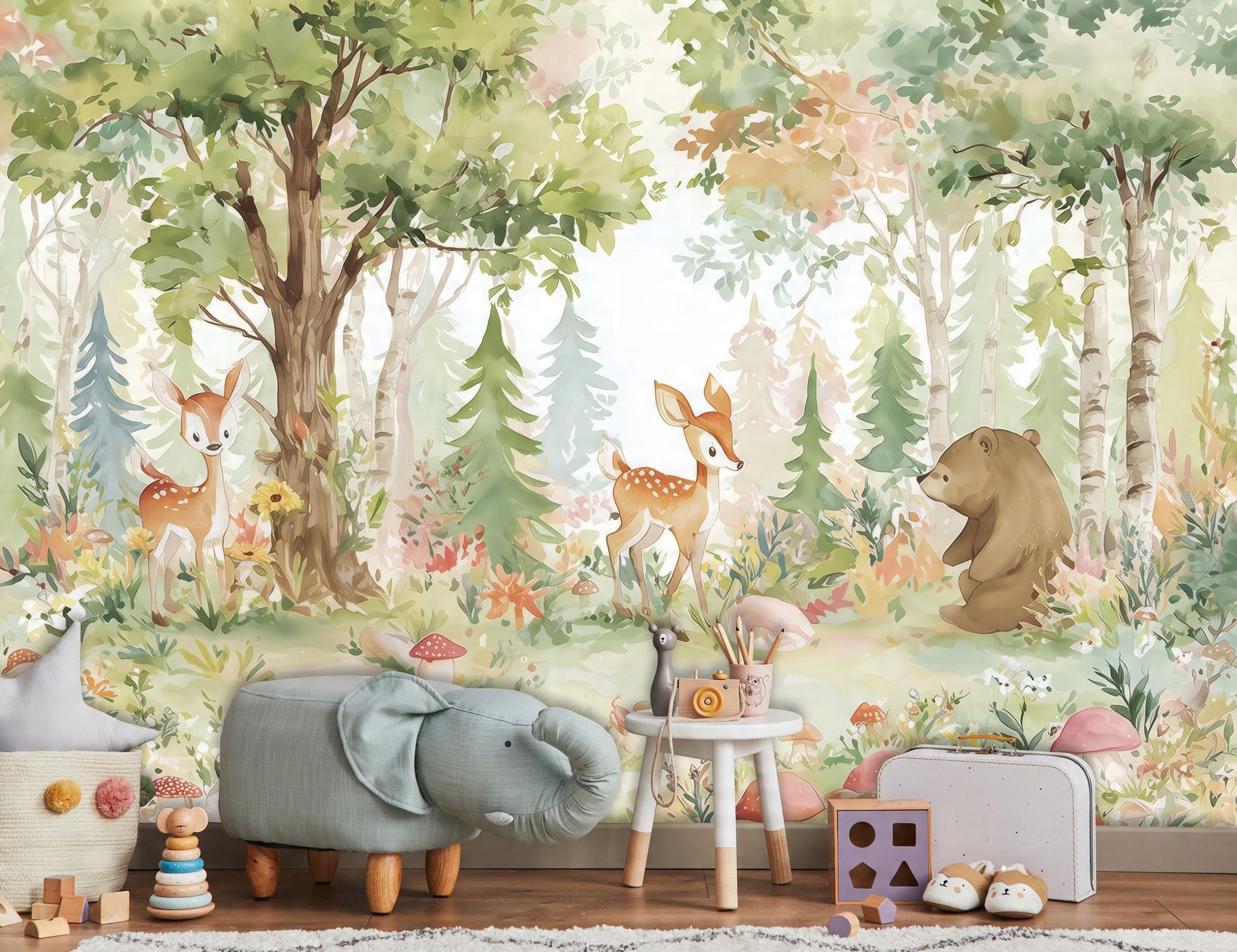Fototapete Wald Tiere, Für Kinderzimmer, 150 X 105 Cm – Komplettset Inkl. Kleister & Anleitung