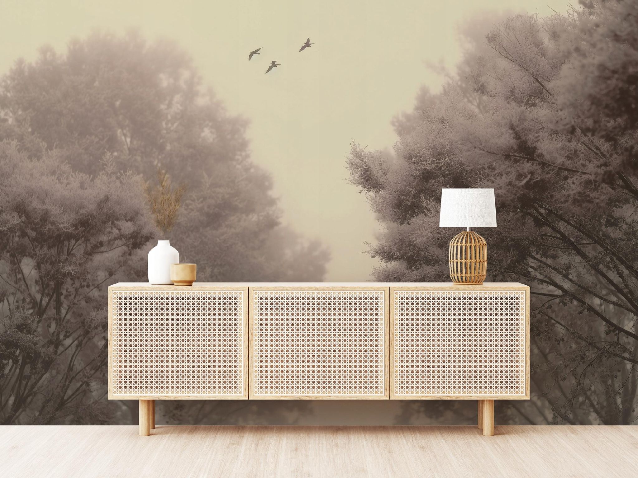 Fototapete Wald Vintage, Für Wohnzimmer Und Schlafzimmer, 300 X 210 Cm – Komplettset Inkl. Kleister & Anleitung