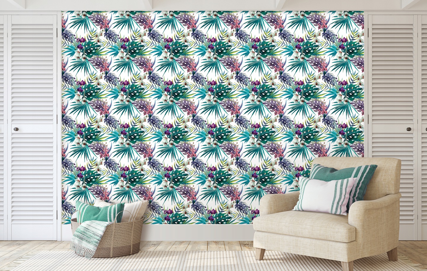 Wallarena Vliestapete Tropische Blätter Blumen 3d-optik, Für Wohnzimmer Und Schlafzimmer, 10 M X 50 Cm – Inkl. Kleister & Anleitung