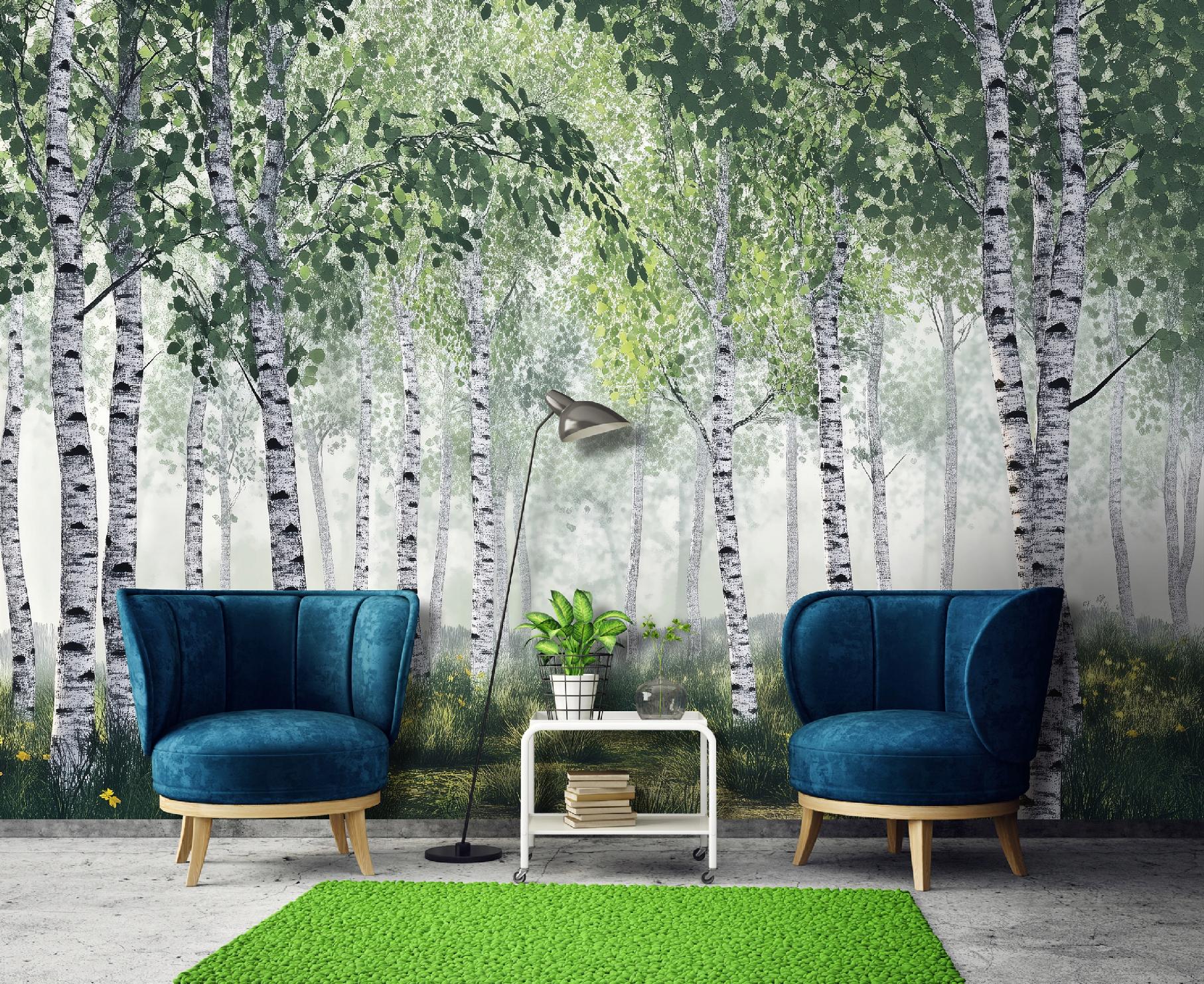 Fototapete Birkenwald Bäume Natur 3d-optik, Für Wohnzimmer Und Schlafzimmer, 250 X 175 Cm – Komplettset Inkl. Kleister & Anleitung