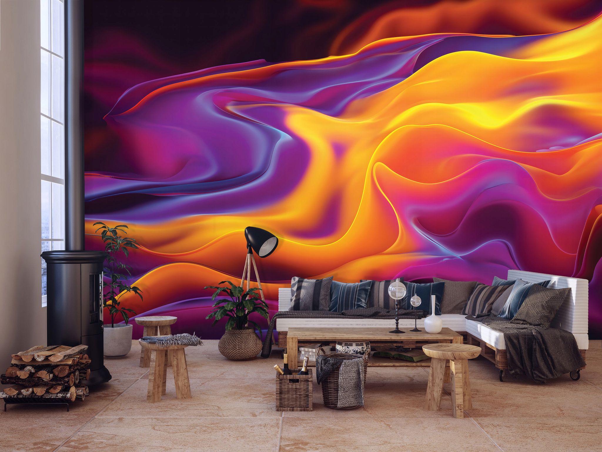Fototapete Abstrakt Welle 3d-optik, Für Wohnzimmer Und Schlafzimmer, 300 X 210 Cm – Komplettset Inkl. Kleister & Anleitung