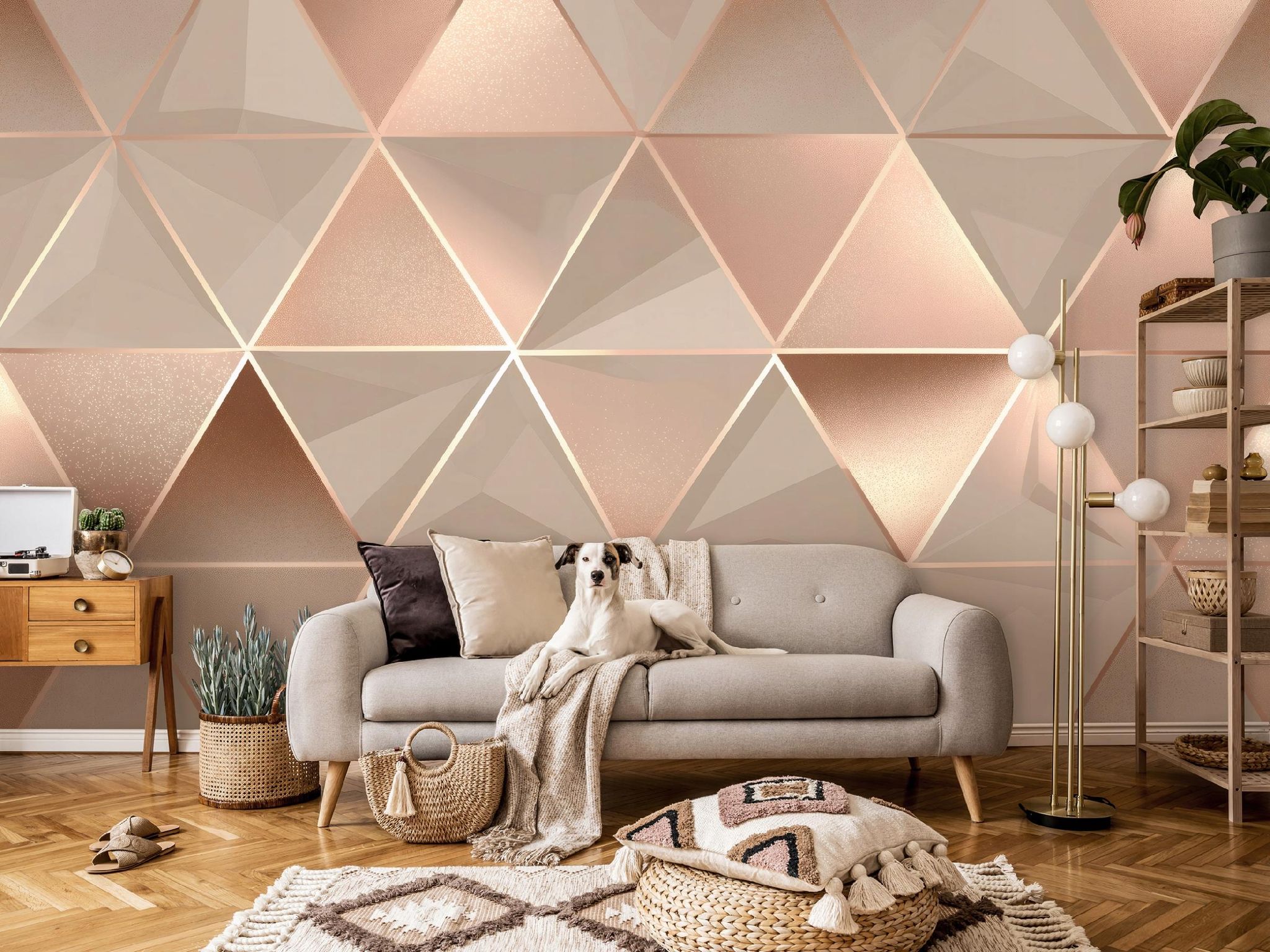 Fototapete Abstrakt Rosa Gold 3d-optik, Für Wohnzimmer Und Schlafzimmer, 300 X 210 Cm – Komplettset Inkl. Kleister & Anleitung