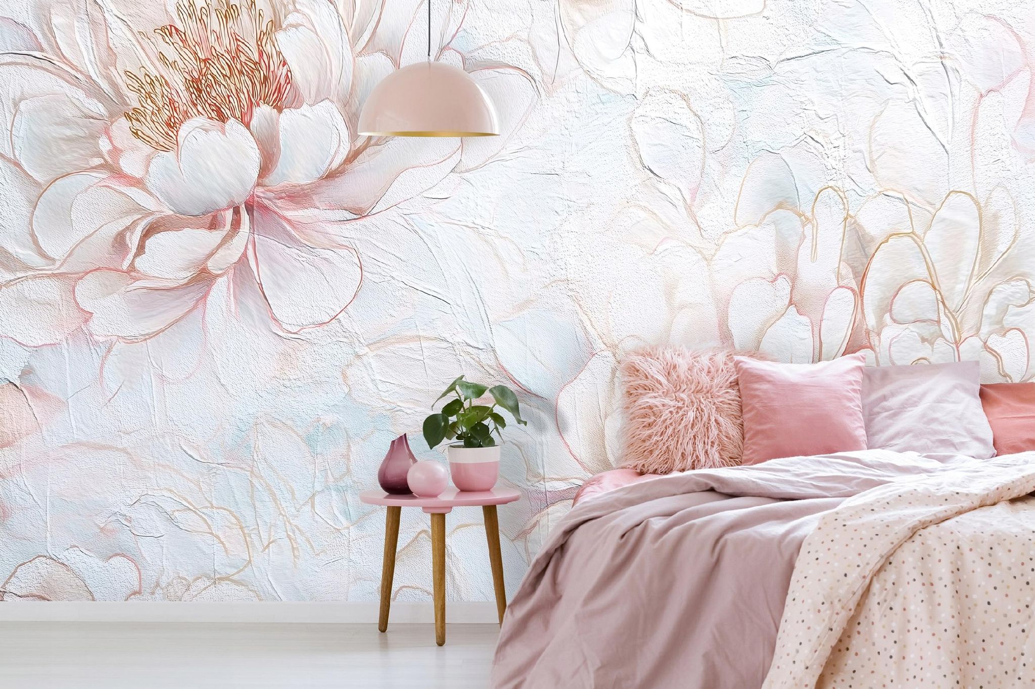 Fototapete Blumen Pfingstrosen Abstrakt, Für Wohnzimmer Und Schlafzimmer, 250 X 175 Cm – Komplettset Inkl. Kleister & Anleitung