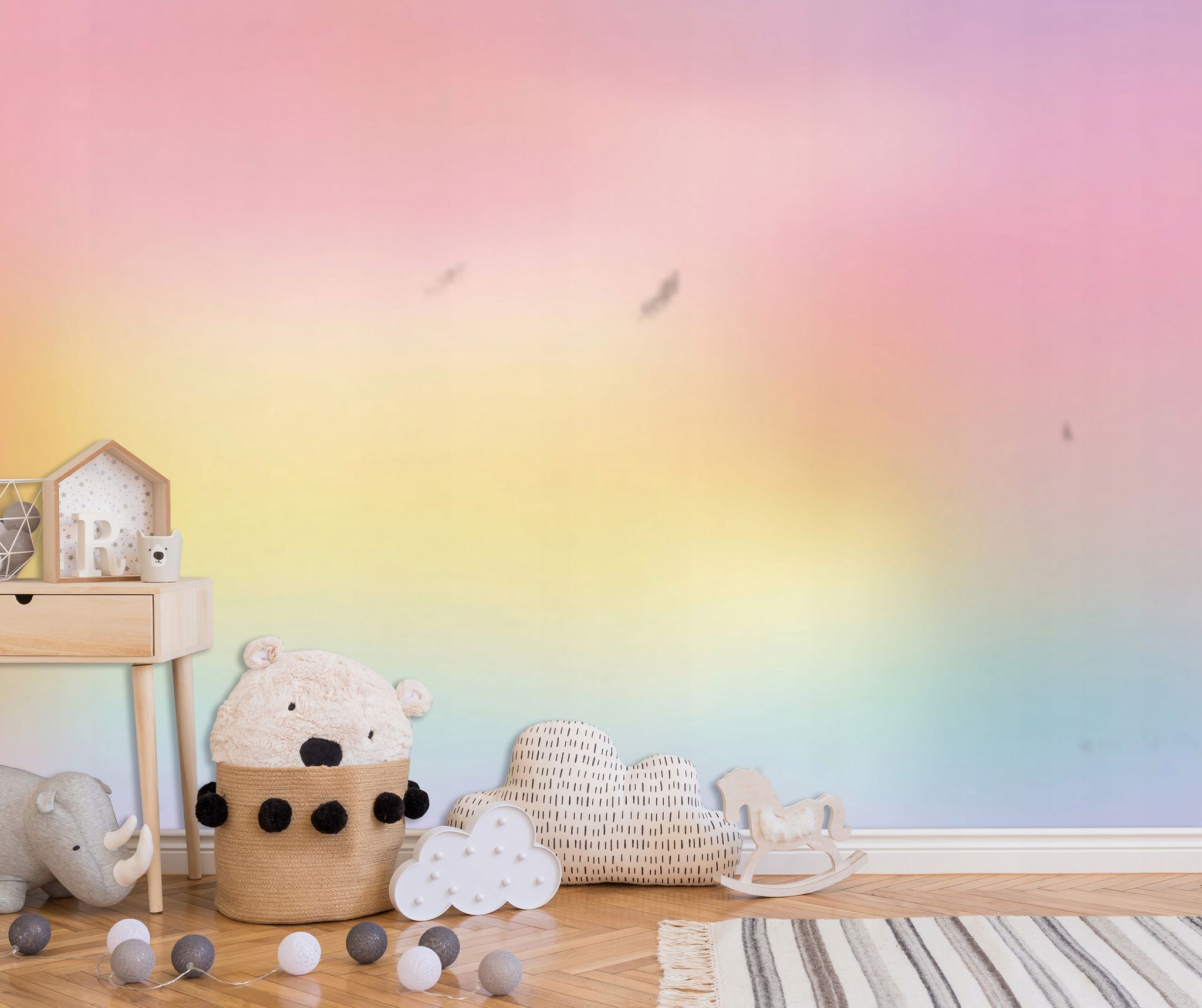 Fototapete Farbverlauf Pastell Rosen, Für Kinderzimmer, 350 X 250 Cm – Komplettset Inkl. Kleister & Anleitung