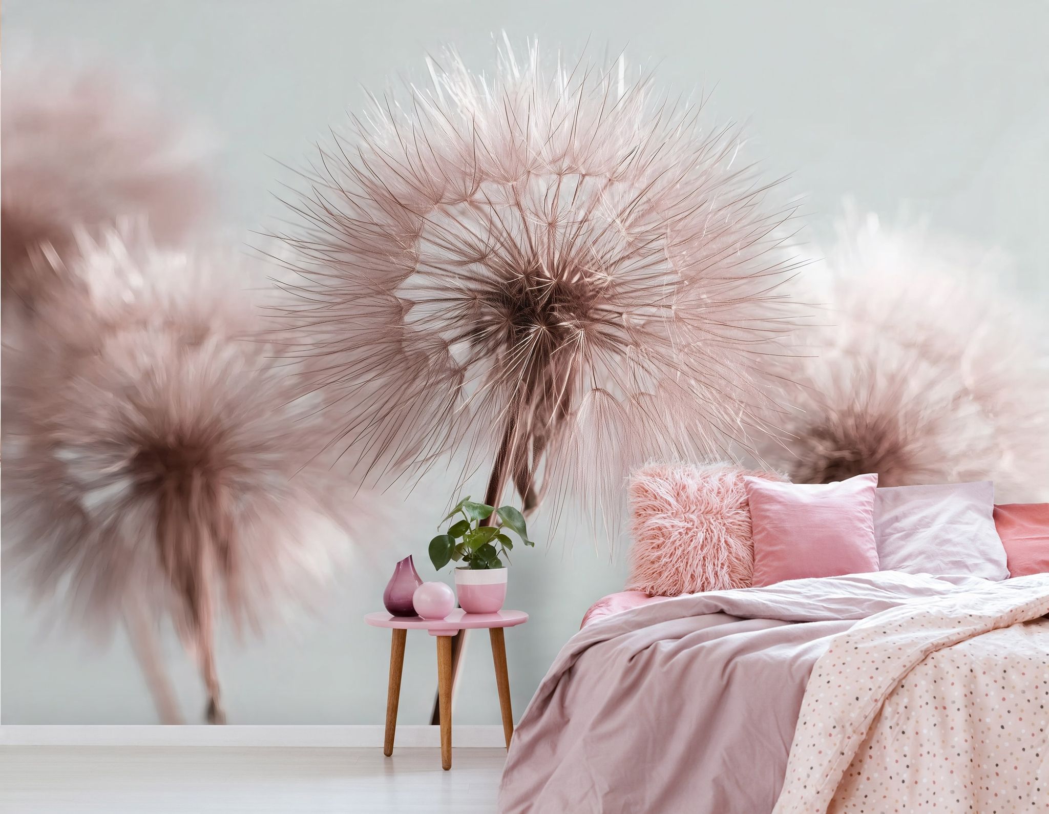 Fototapete Löwenzahn Boho Natur Rosen, Für Wohnzimmer Und Schlafzimmer, 400 X 280 Cm – Komplettset Inkl. Kleister & Anleitung