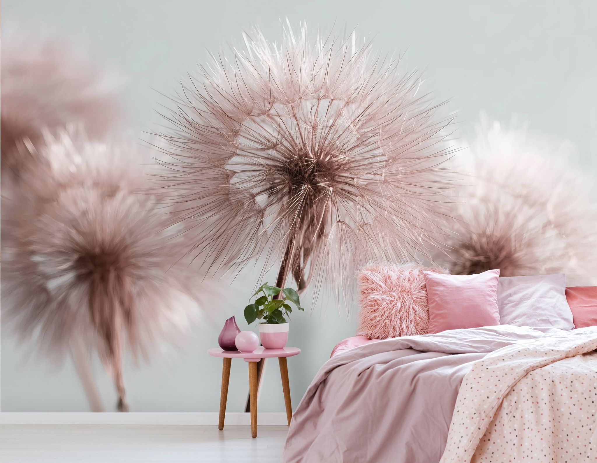 Fototapete Löwenzahn Boho Natur Rosen, Für Wohnzimmer Und Schlafzimmer, 200 X 140 Cm – Komplettset Inkl. Kleister & Anleitung