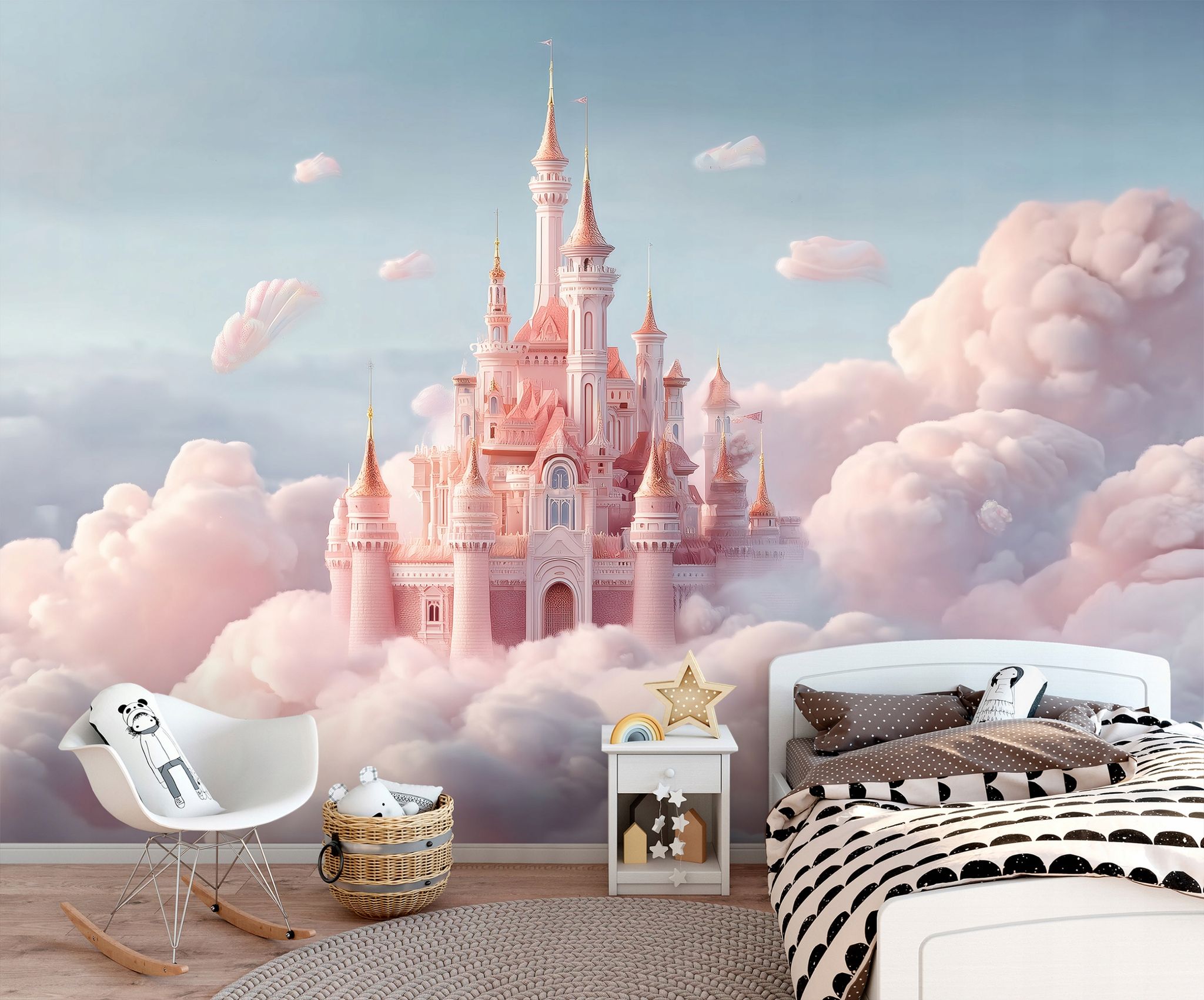 Fototapete Schloss Märchenhaft Wolken, Für Kinderzimmer, 250 X 175 Cm – Komplettset Inkl. Kleister & Anleitung