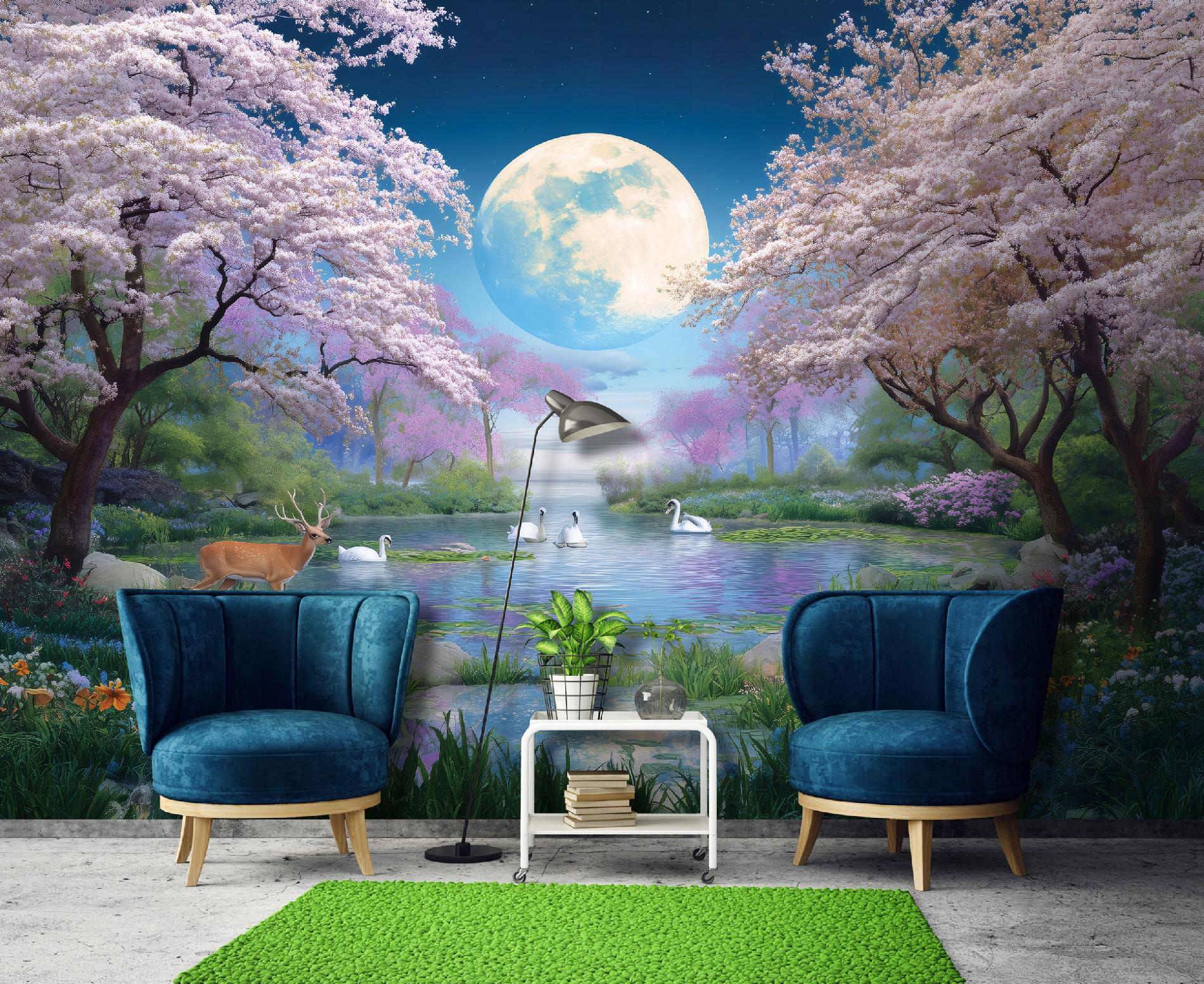 Fototapete See Wald Landschaft Natur, Für Wohnzimmer Und Schlafzimmer, 400 X 280 Cm – Komplettset Inkl. Kleister & Anleitung
