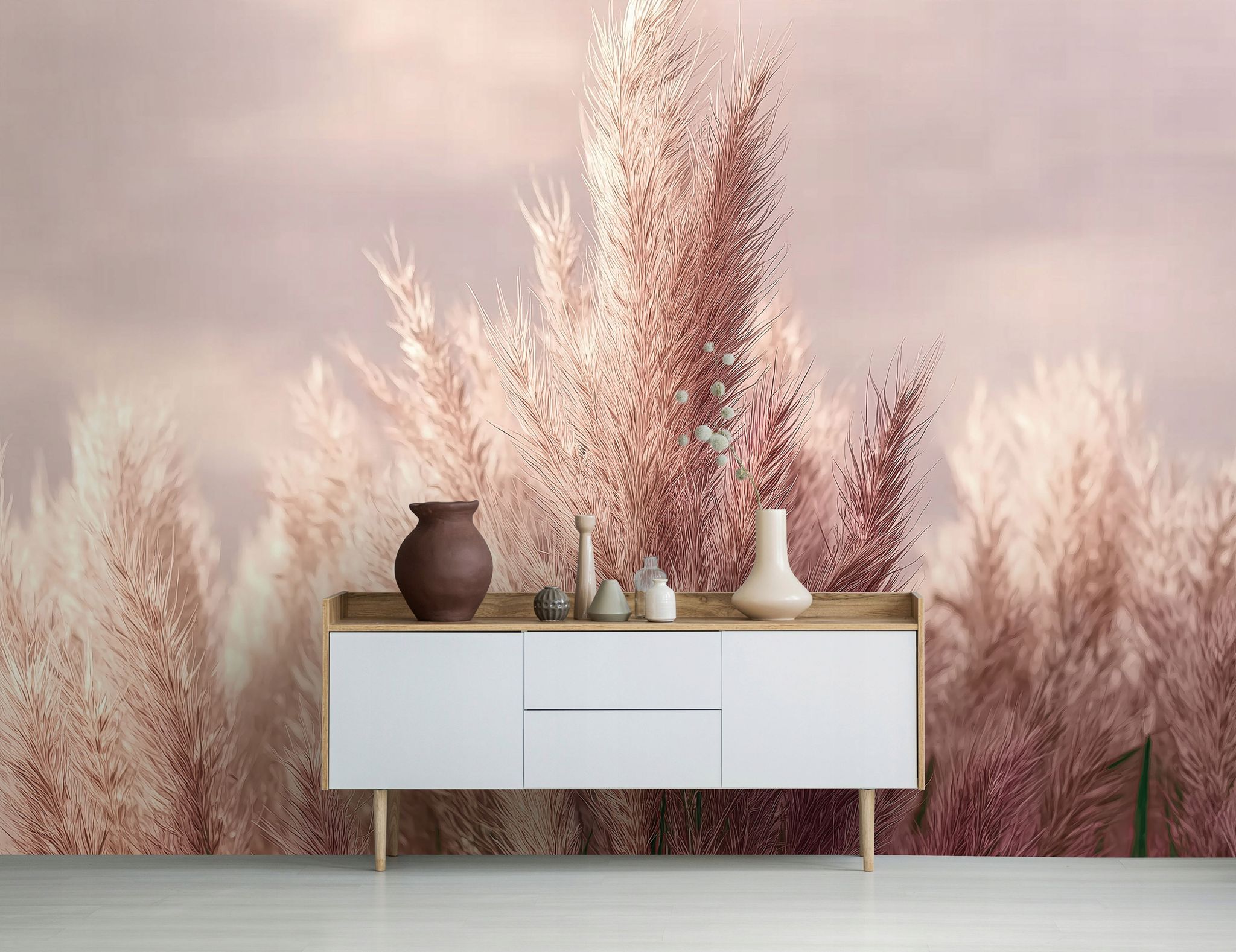 Fototapete Weizen Rosa Natur 3d-optik, Für Wohnzimmer Und Schlafzimmer, 200 X 140 Cm – Komplettset Inkl. Kleister & Anleitung