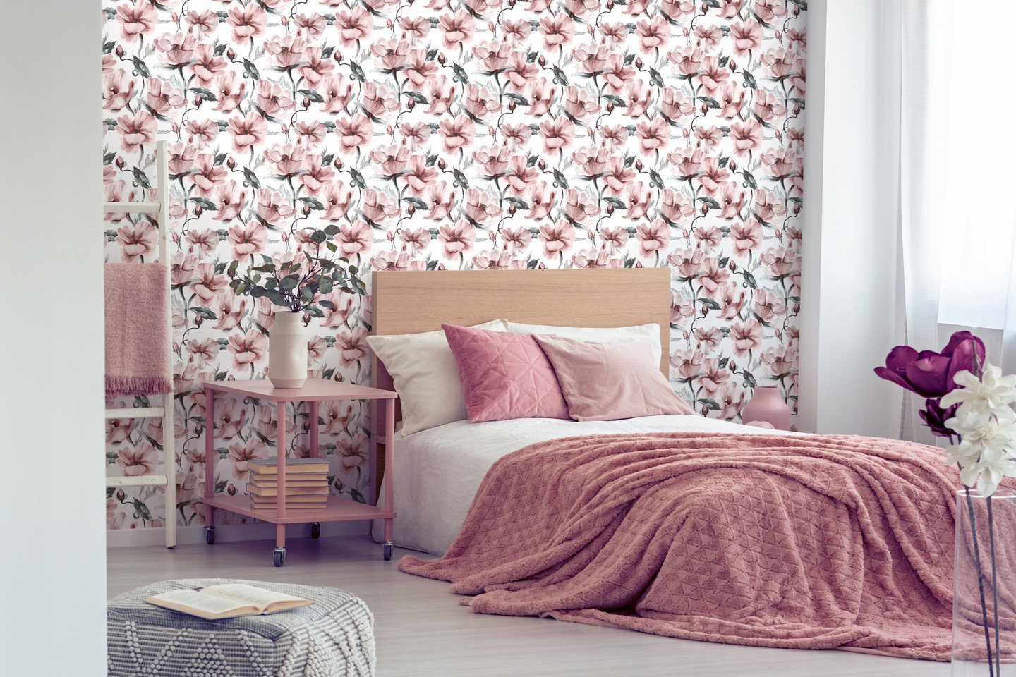 Wallarena Vliestapete Pfingstrosen 3d-optik, Für Schlafzimmer, 10 M X 50 Cm – Inkl. Kleister & Anleitung