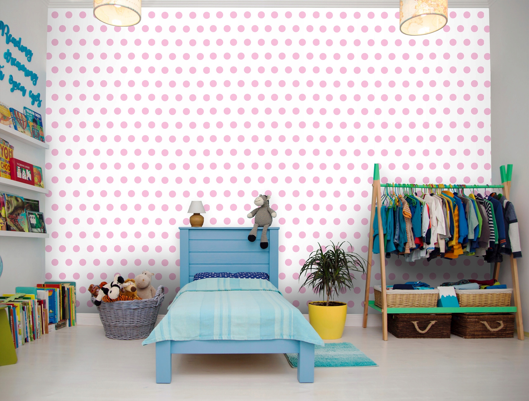 Wallarena Vliestapete Punkte Polka Dots, Für Kinderzimmer, 10 M X 50 Cm – Inkl. Kleister & Anleitung