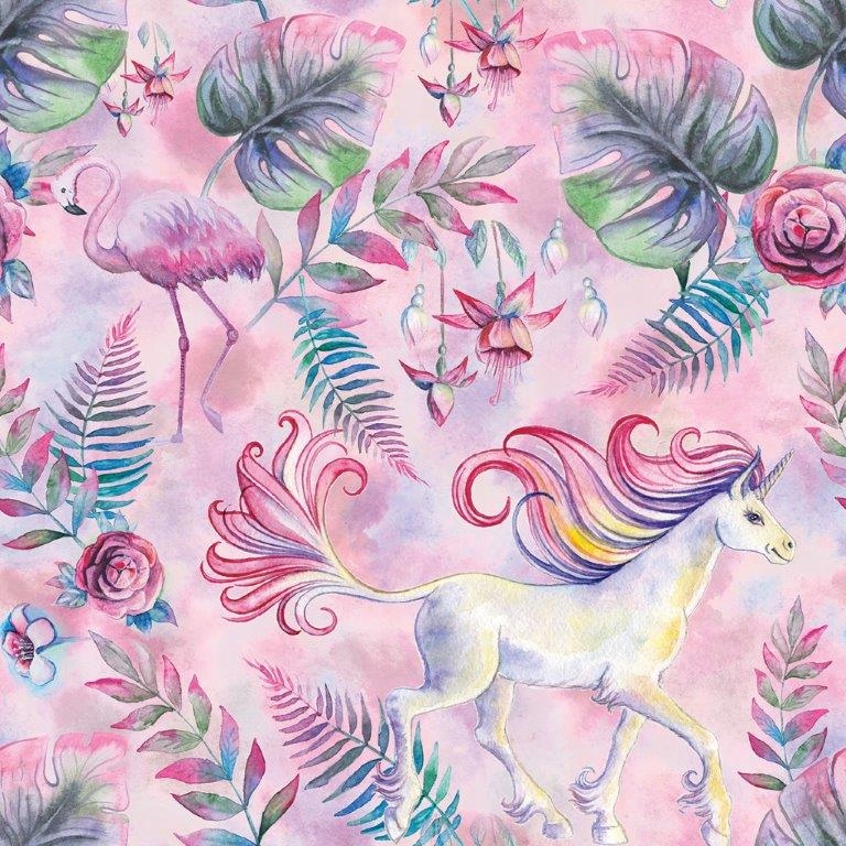Wallarena Vliestapete Einhörner Blumen, Für Mädchenzimmer, 10 M X 50 Cm – Inkl. Kleister & Anleitung