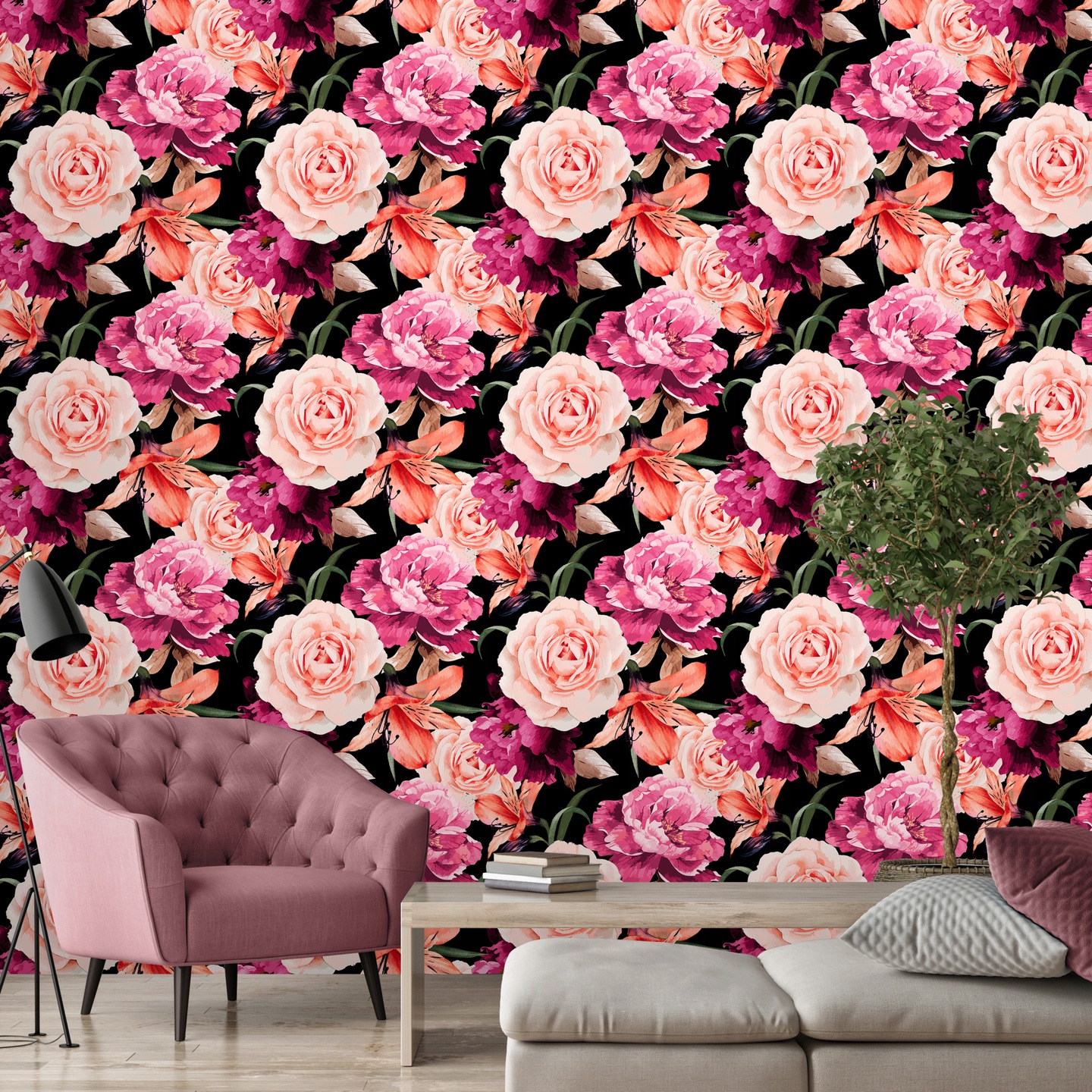 Wallarena Vliestapete Rosen Pfingstrosen, Für Schlafzimmer Und Wohnzimmer, 10 M X 50 Cm – Inkl. Kleister & Anleitung