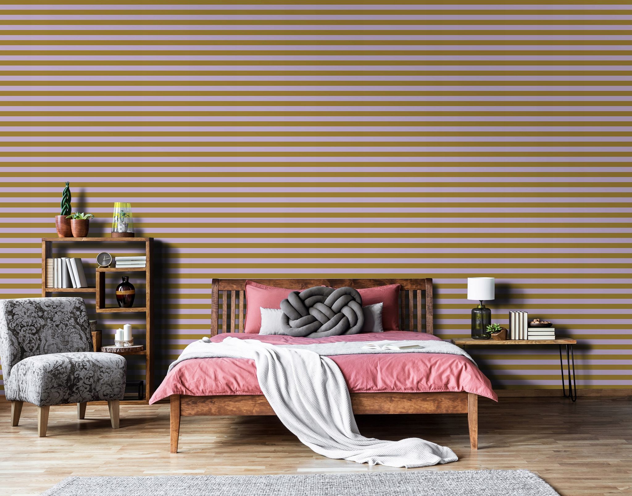 Wallarena Vliestapete Violett Skandinavisch, Für Wohnzimmer Und Schlafzimmer, 10 M X 50 Cm – Komplettset Inkl. Kleister & Anleitung