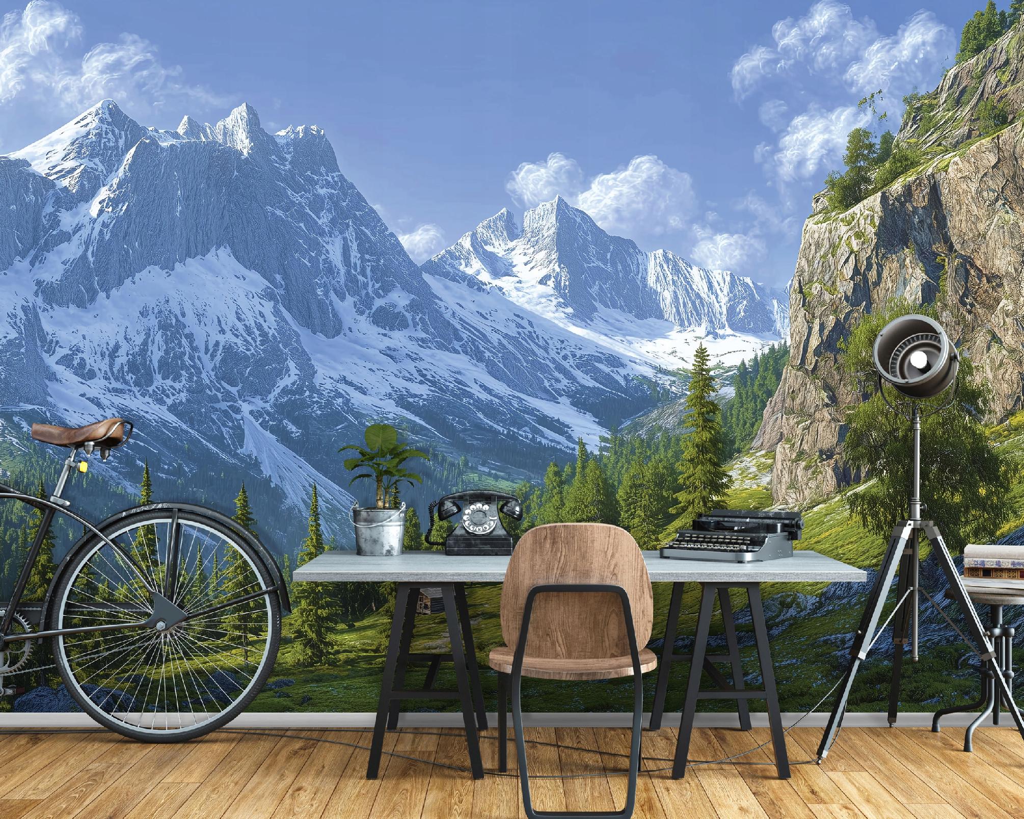 Fototapete Berge Natur Landschaft 3d-optik, Für Wohnzimmer Und Schlafzimmer, 150 X 105 Cm – Komplettset Inkl. Kleister & Anleitung