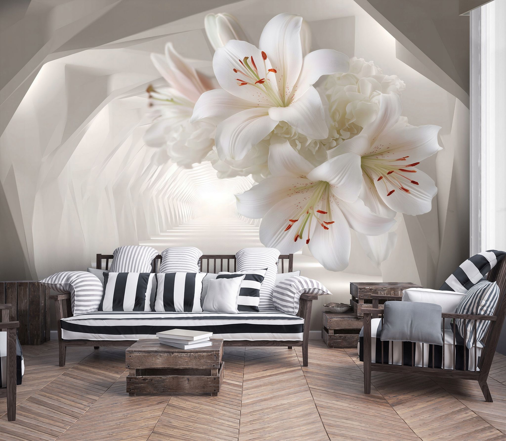 Fototapete Blumen Lilien 3d-optik, Für Wohnzimmer Und Schlafzimmer, 150 X 105 Cm – Komplettset Inkl. Kleister & Anleitung