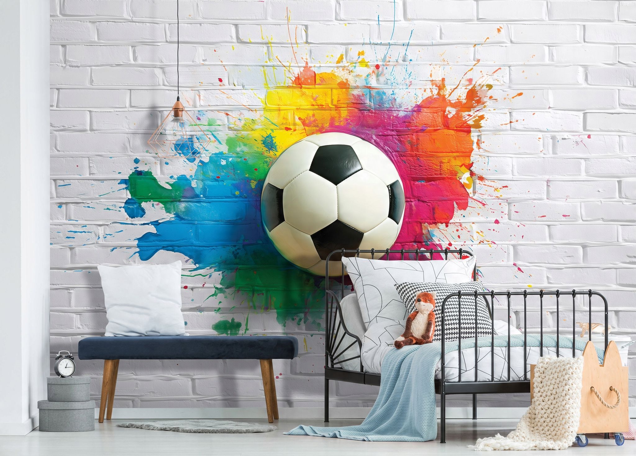 Fototapete Fußball Graffiti, Für Jugendzimmer, 300 X 210 Cm – Komplettset Inkl. Kleister & Anleitung