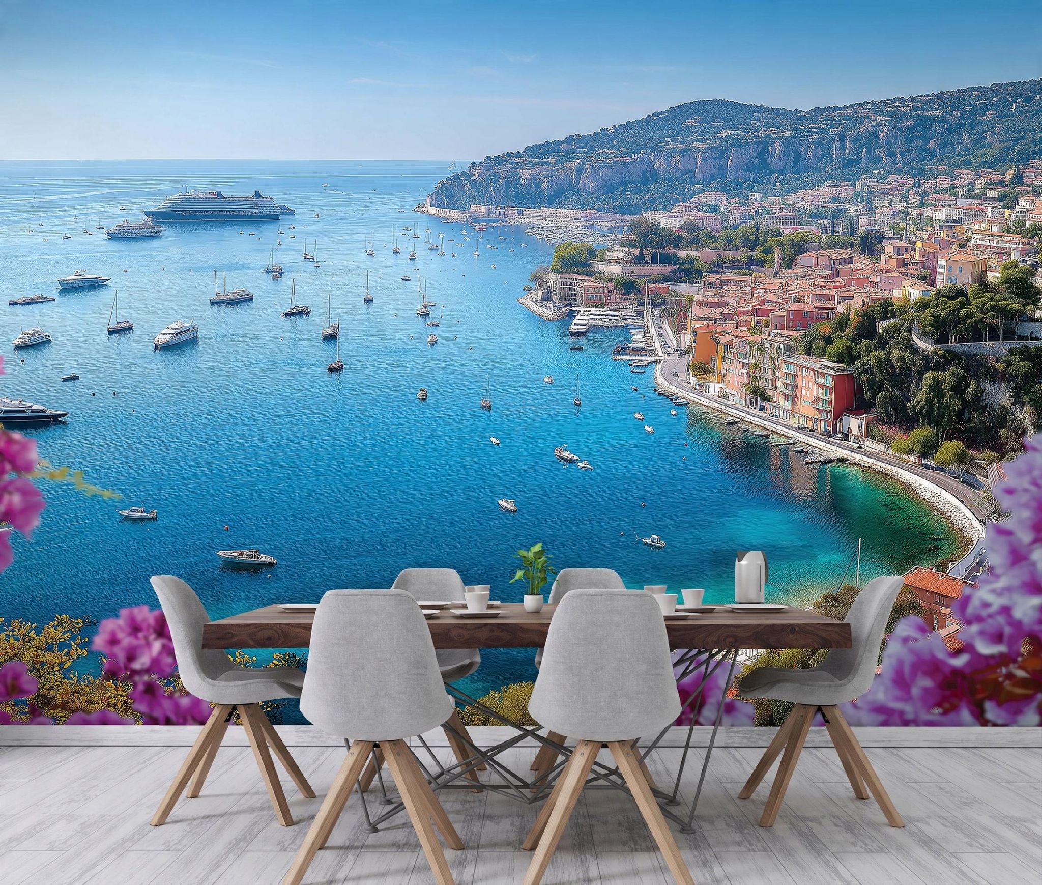 Fototapete Landschaft Stadt Ozean 3d-optik, Für Wohnzimmer Und Schlafzimmer, 250 X 175 Cm – Komplettset Inkl. Kleister & Anleitung