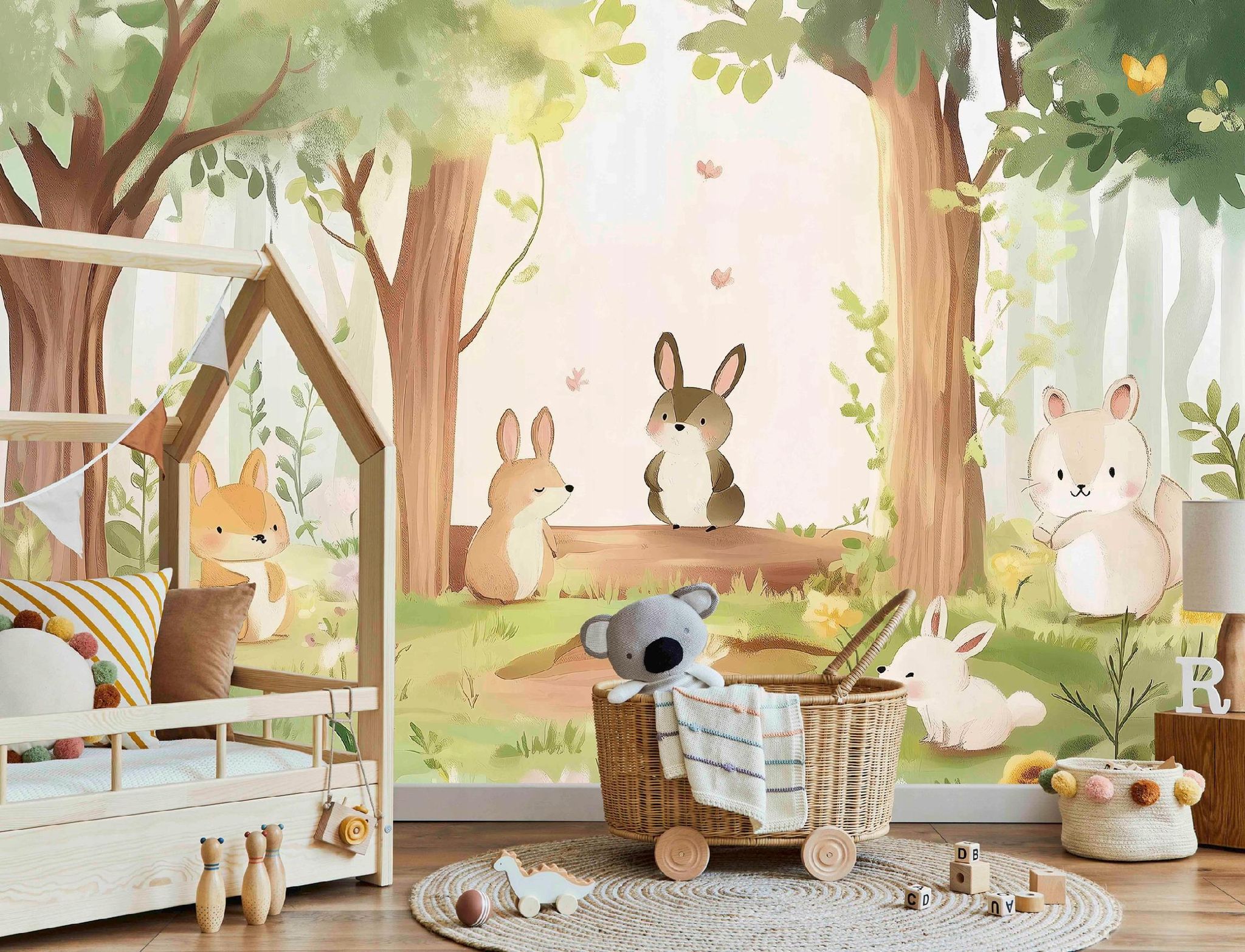 Fototapete Tiere Wald Bäume, Für Kinderzimmer, 300 X 210 Cm – Komplettset Inkl. Kleister & Anleitung