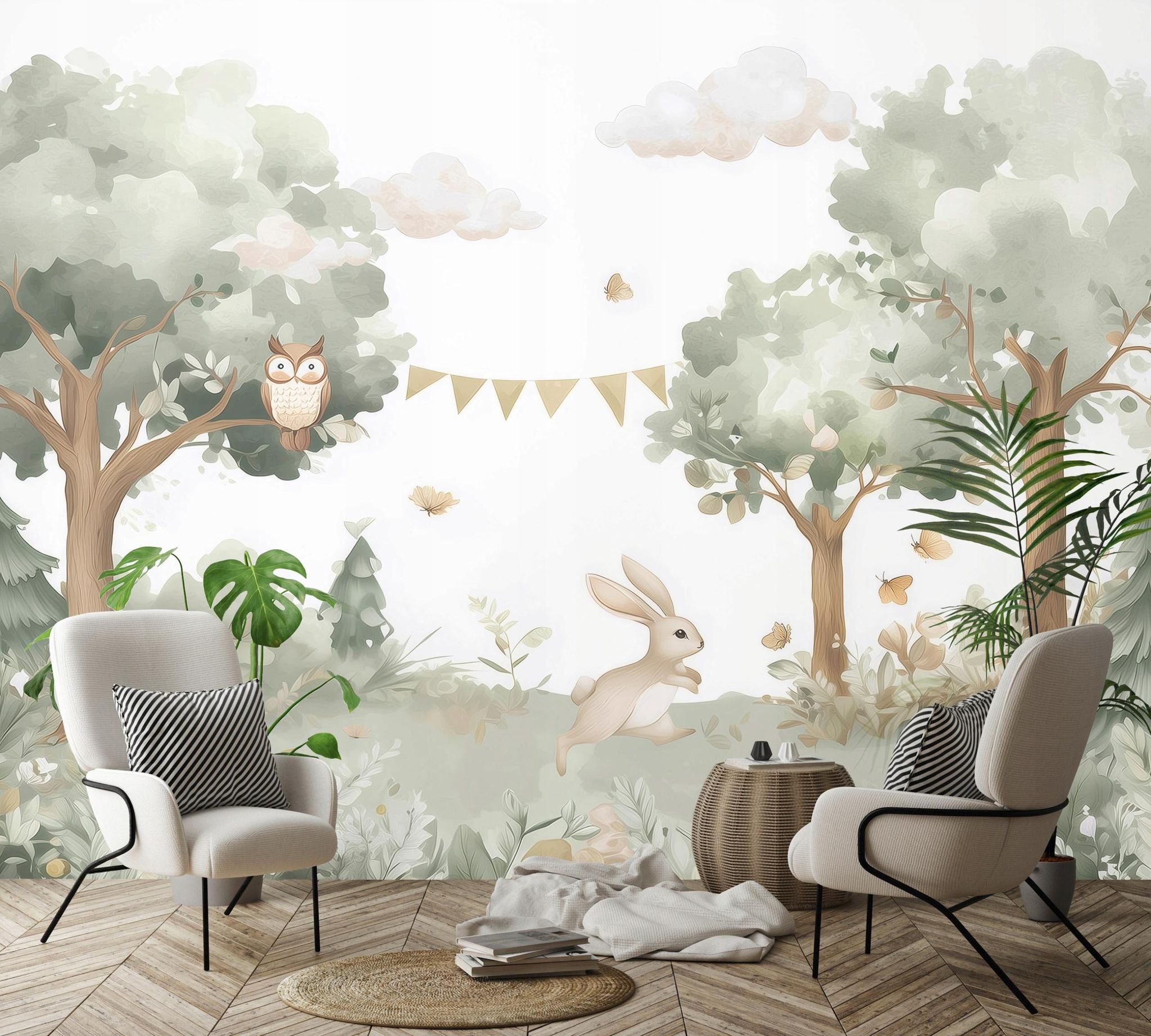 Fototapete Wald Tiere Kaninchen, Für Kinderzimmer, 250 X 175 Cm – Komplettset Inkl. Kleister & Anleitung
