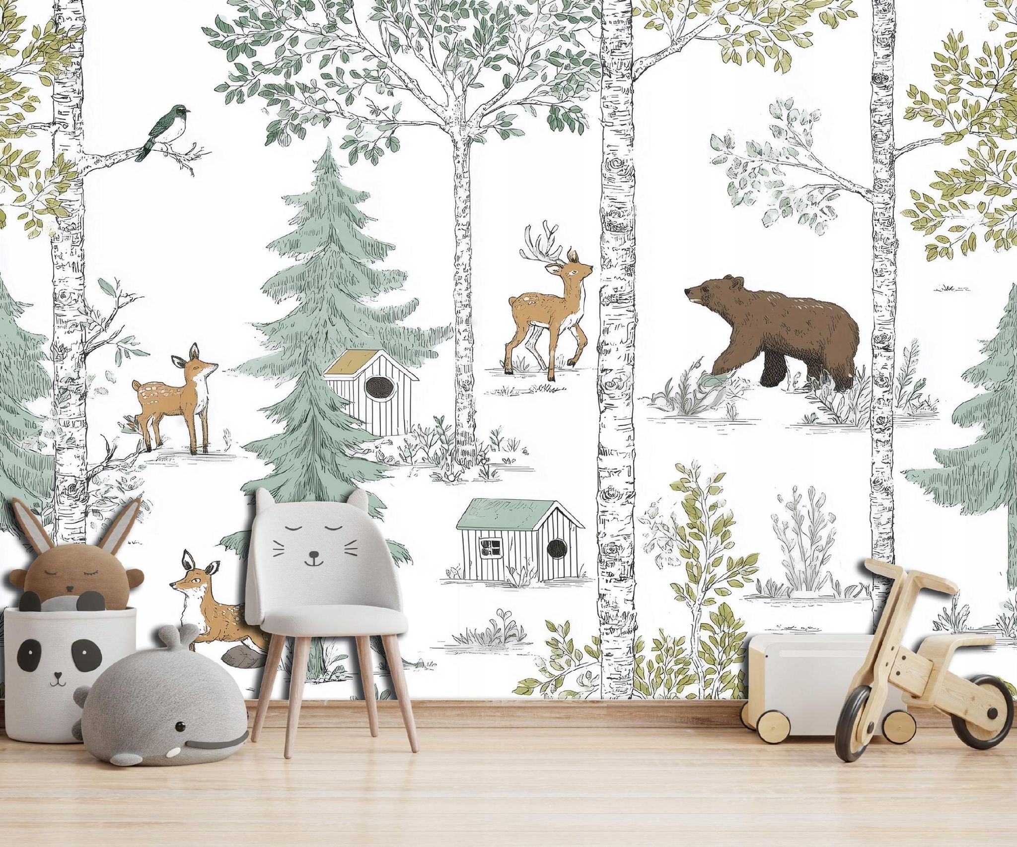 Fototapete Wald Tiere, Für Kinderzimmer, 350 X 250 Cm – Komplettset Inkl. Kleister & Anleitung