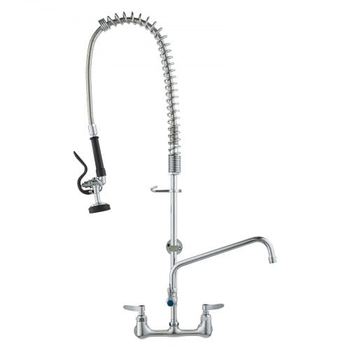 Vevor Kommerzieller Wasserhahn Mit Vorspülbrause, 915 Höhe, 30,5 Cm Schwenkauslauf, Küchenspülenarmatur Zur Wandmontage, Gerät Aus Messing Mit Ausziehbarer Brause, Für 1/2/3-fach-spüle