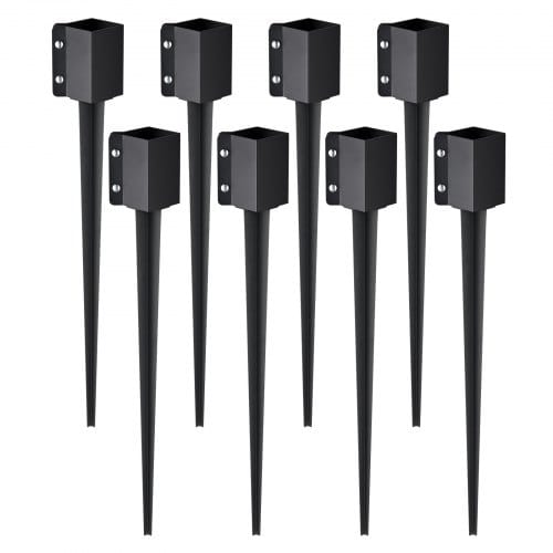 Mophorn - Vevor Erdspieß Für Zaunpfosten, 8er-pack, 113 X 113 X 914 Mm Außendurchmesser (innendurchmesser 8,9 X 8,9 Cm), Metall, Schwarz Pulverbeschichtet, Erdspieß Für Briefkästen, Terrassen, Gartengeländer