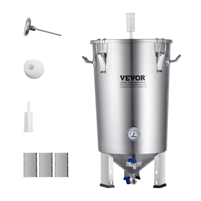Mophorn - Vevor Bierbrauanlage Bierbraugerät Edelstahl 30 L Bierfermenter, Braueimer-fermenter Zum Brauen, Heimbrauzubehör Mit Sockel, Kessel-suppentopf Inkl. Deckel, Griff, Ventil, Zapfhahn