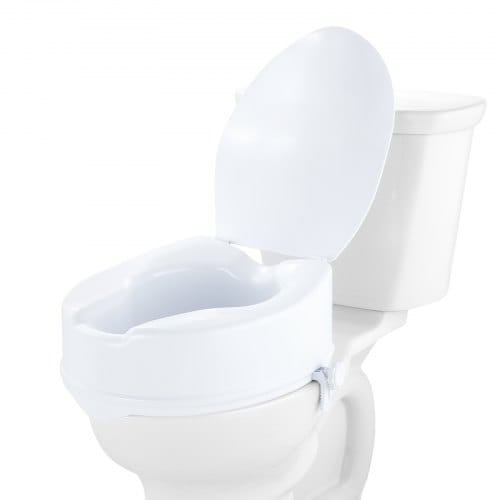 Vevor Toilettensitzerhöhung Universal-Toilettenerhöhung, 15 cm, Tragkraft 136 kg, Schraubstangenverriegelung, mit Toilettensitz, für Senioren,